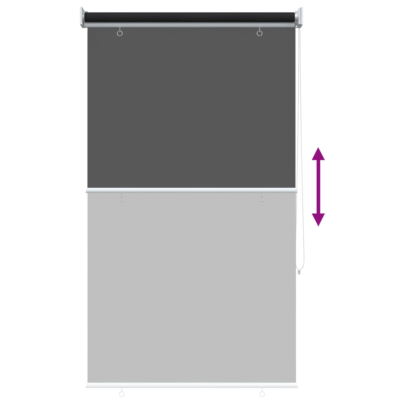 Buitenrolgordijn UV-bescherming Zwart 65 x 230 cm (B x H)