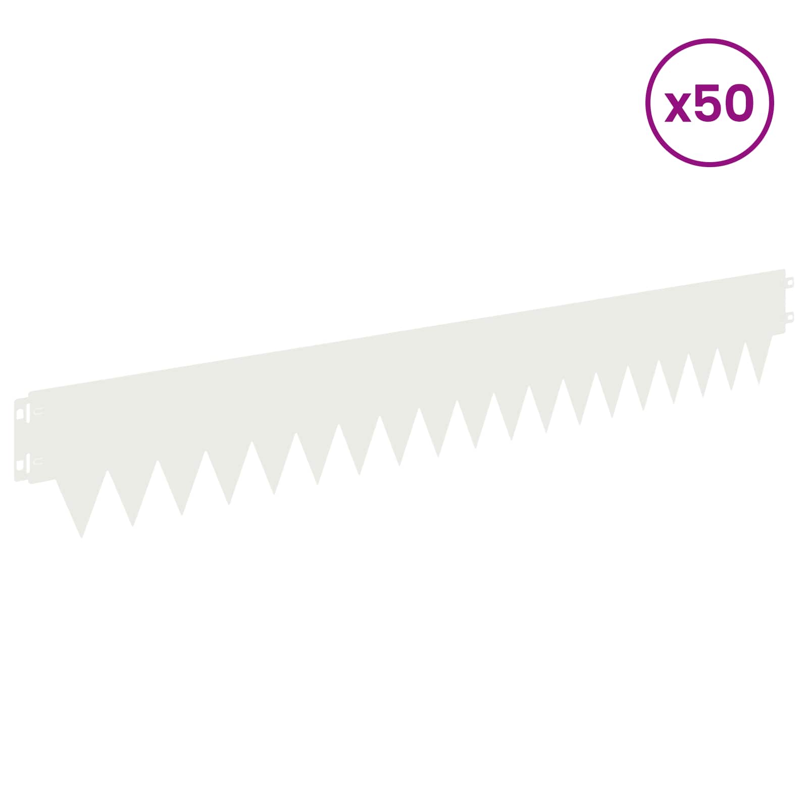 Tuinrand 50 st 103 x 15 cm metaal Wit