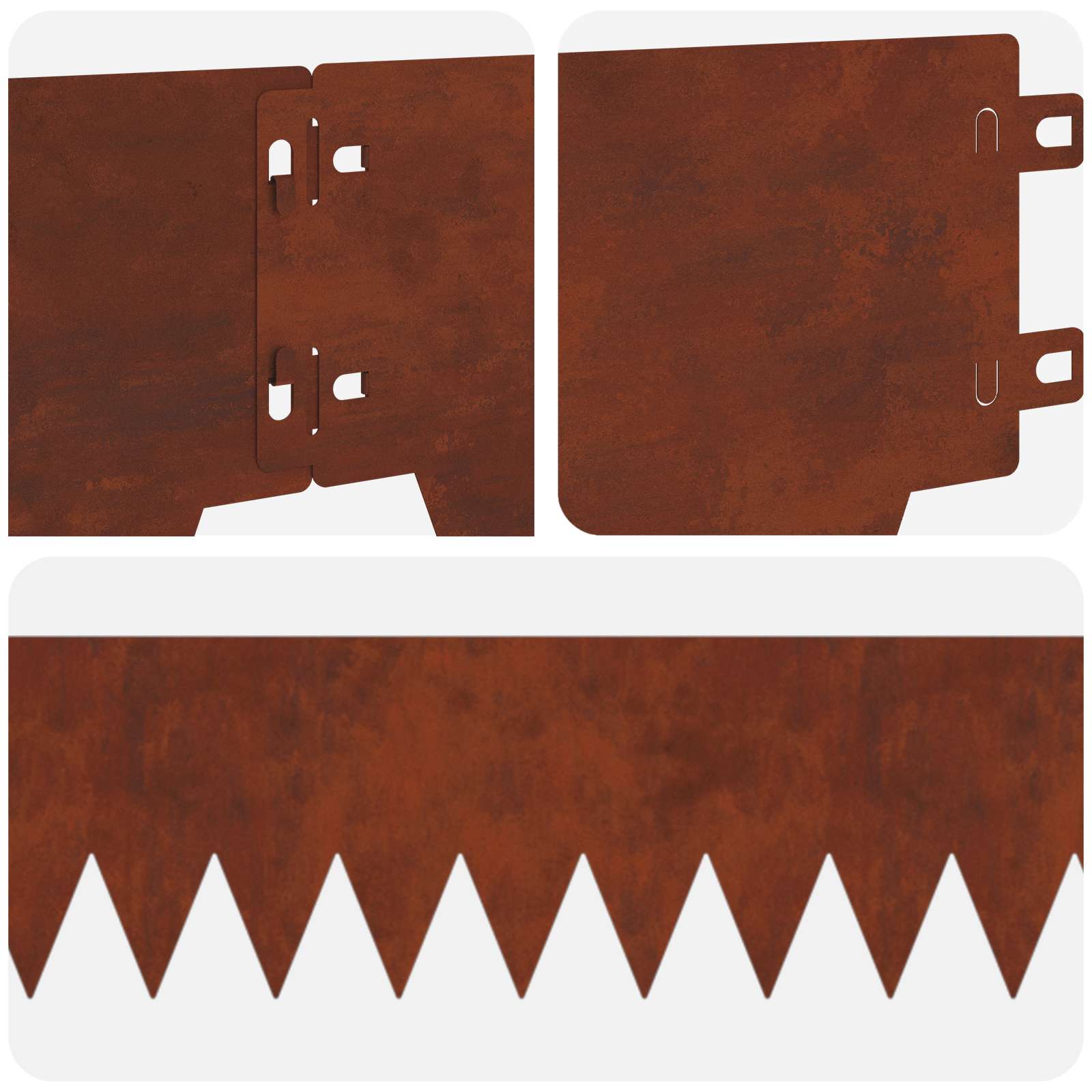 Tuinrand 30 st 103 x 15 cm metaal Roestig