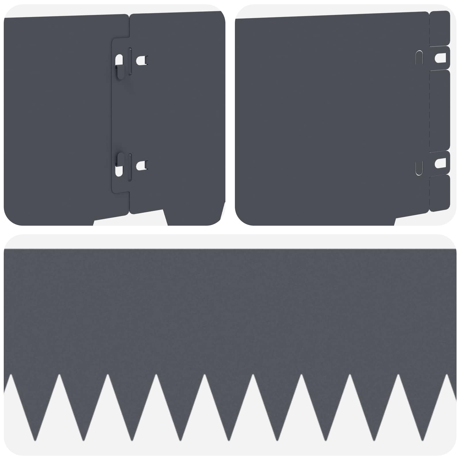Tuinrand 10 st 103 x 20 cm metaal Antracietkleurig