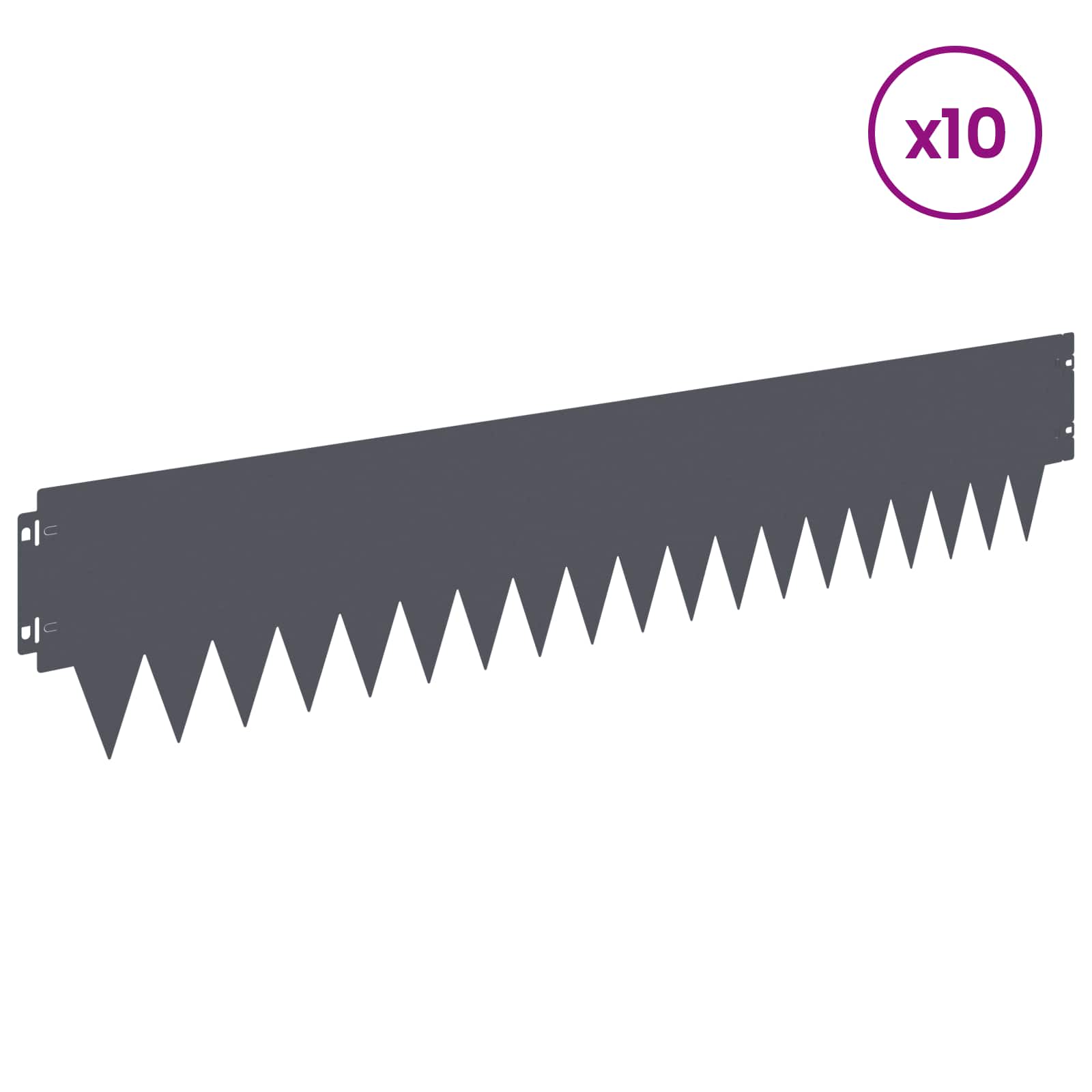 Tuinrand 10 st 103 x 20 cm metaal Antracietkleurig