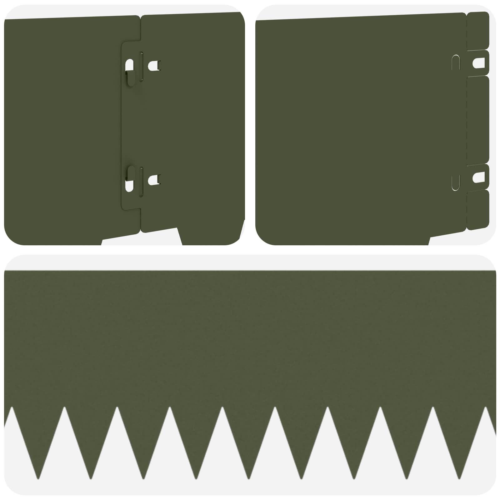 Tuinrand 10 st 103 x 20 cm metaal Olijfgroen