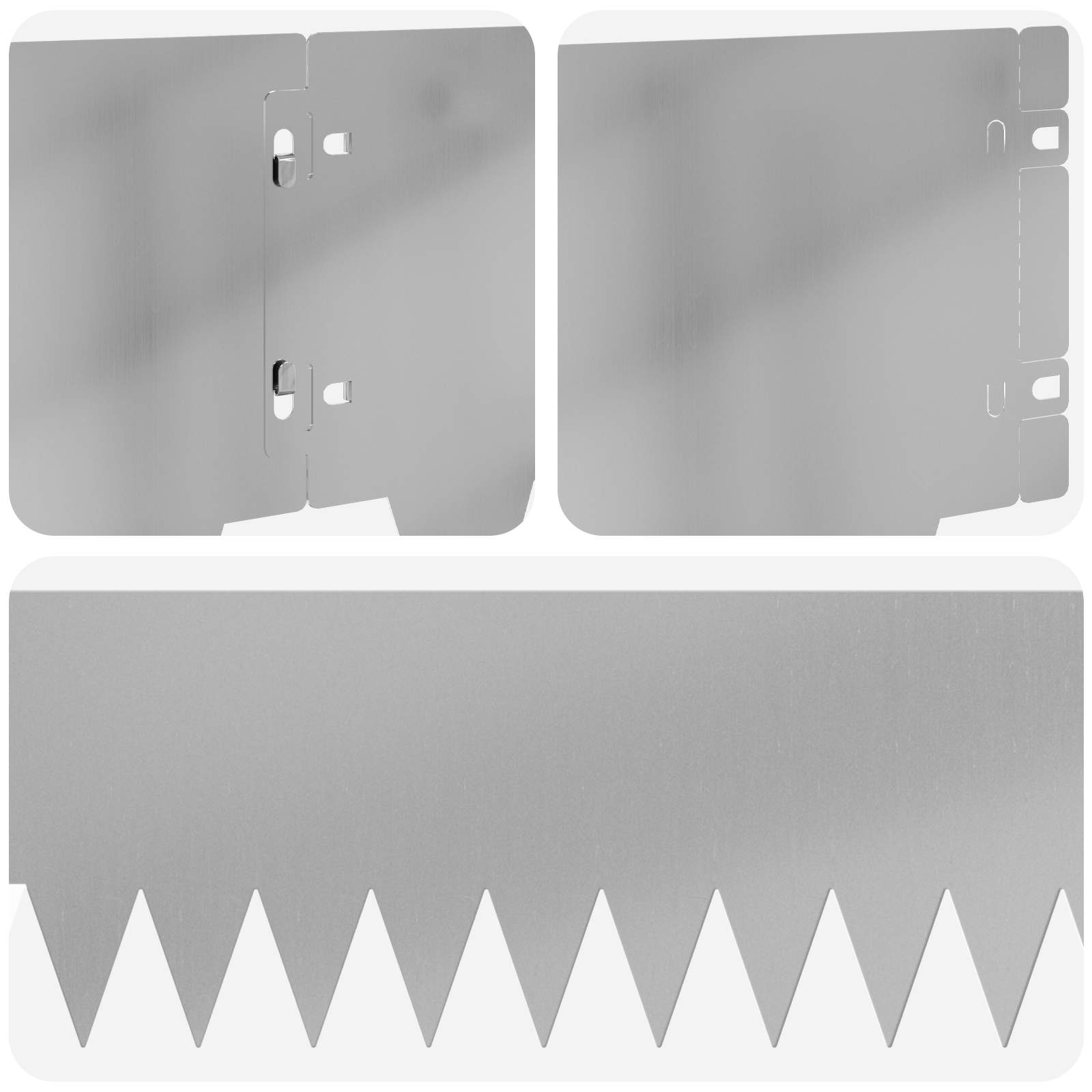 Tuinrand 20 st 103 x 20 cm metaal Zilverkleurig