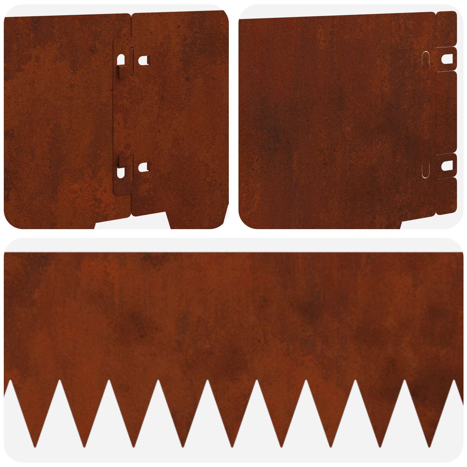Tuinrand 30 st 103 x 20 cm metaal Roestig