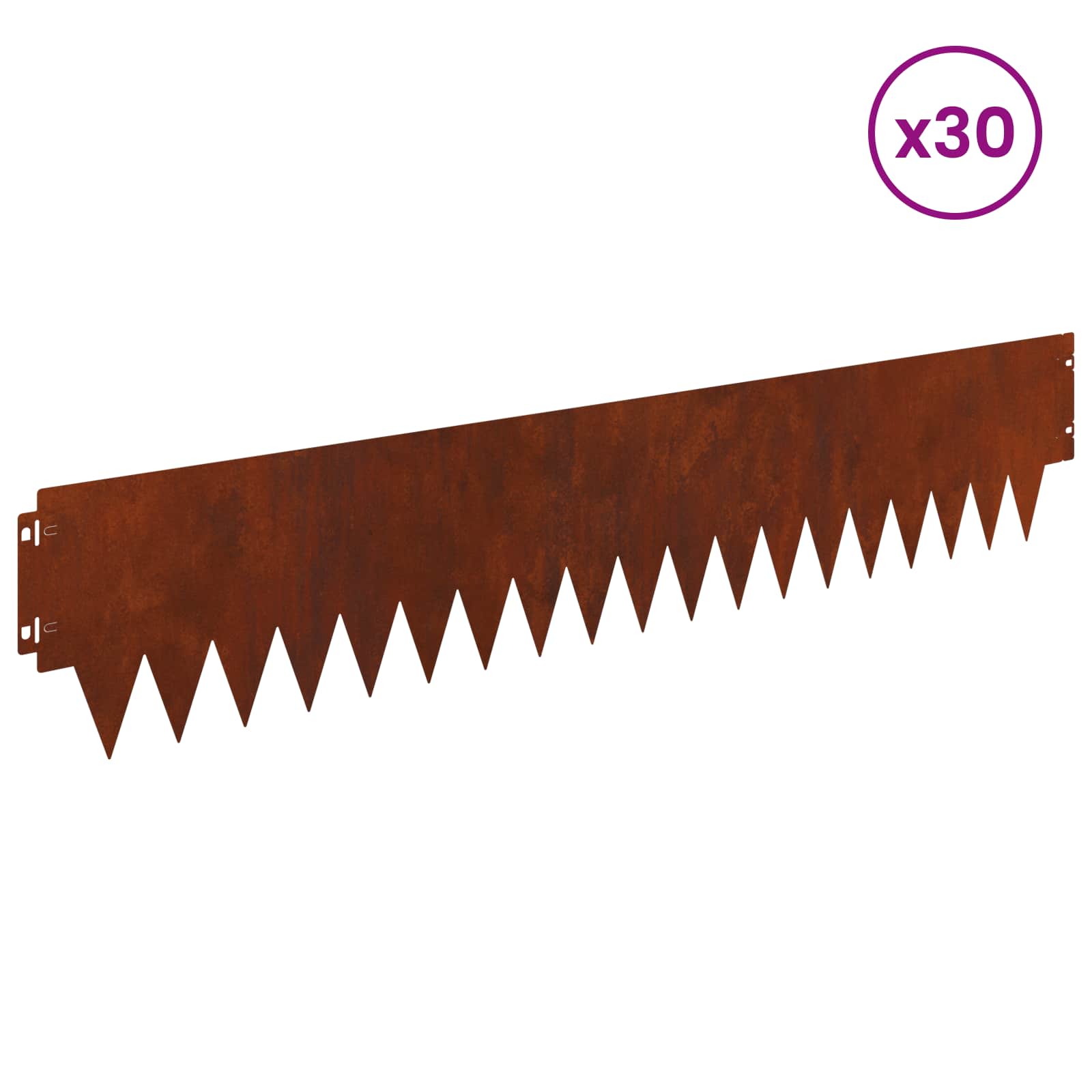 Tuinrand 30 st 103 x 20 cm metaal Roestig