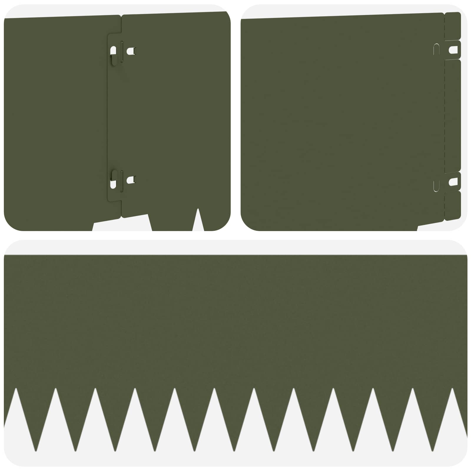 Tuinrand 10 st 103 x 25 cm metaal Olijfgroen