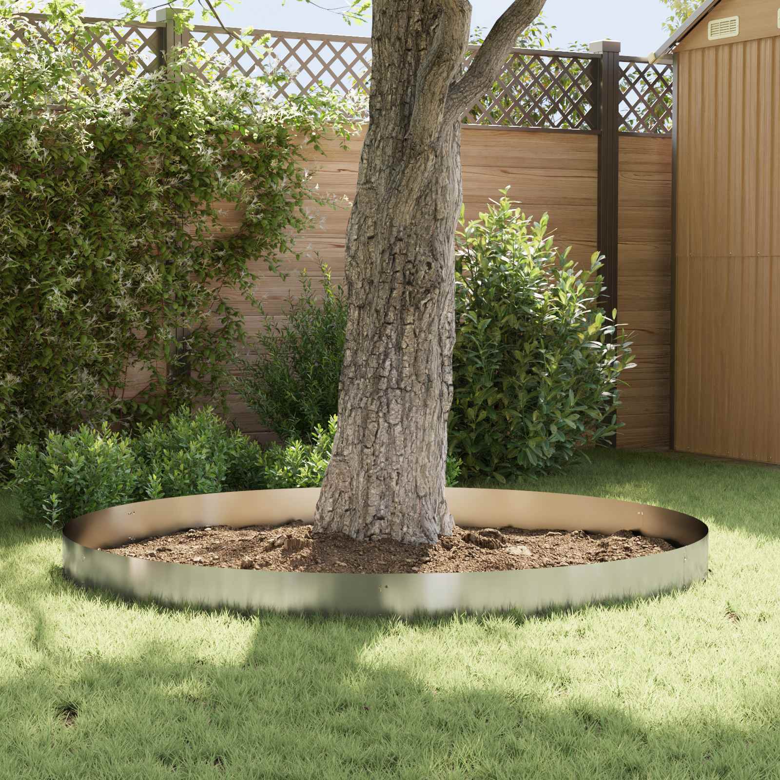Tuinrand 30 st 103 x 25 cm metaal Zilverkleurig