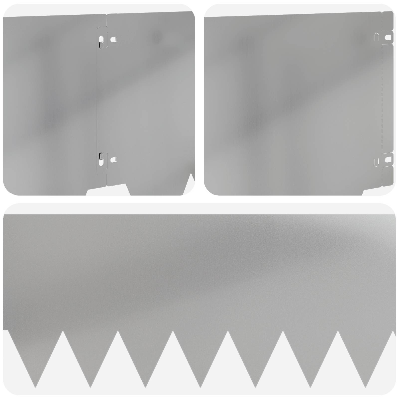 Tuinrand 20 st 103 x 30 cm metaal Zilverkleurig
