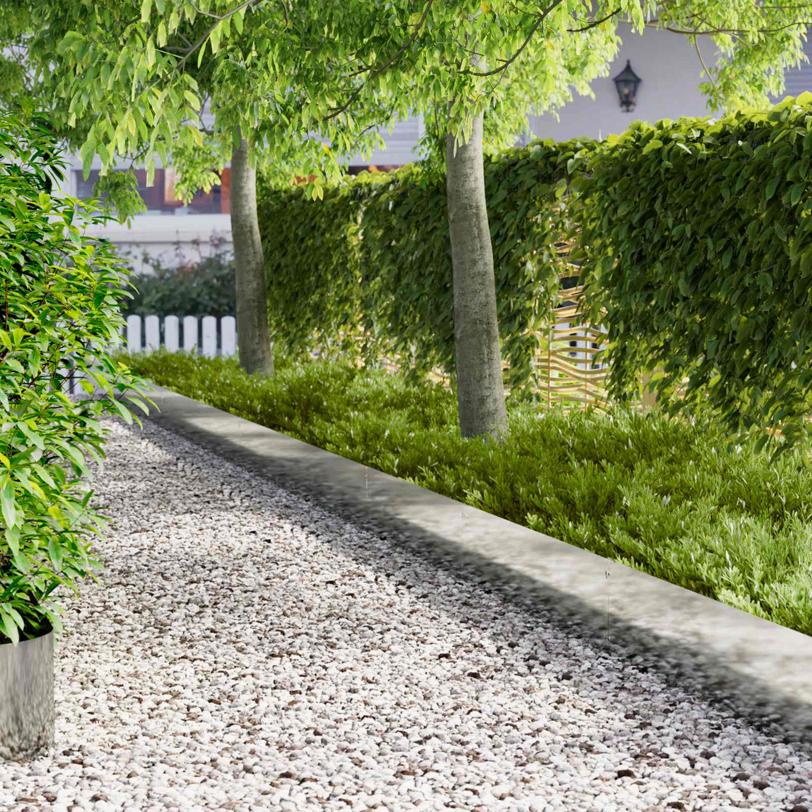 Tuinrand 20 st 103 x 30 cm metaal Zilverkleurig