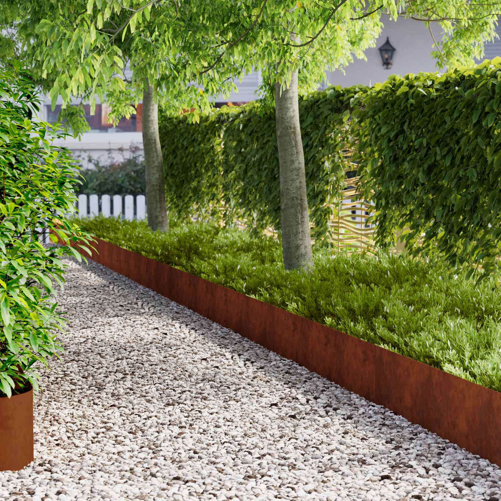 Tuinrand 20 st 103 x 30 cm metaal Roestig