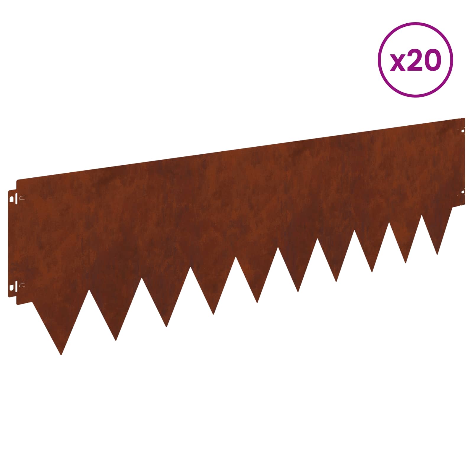 Tuinrand 20 st 103 x 30 cm metaal Roestig