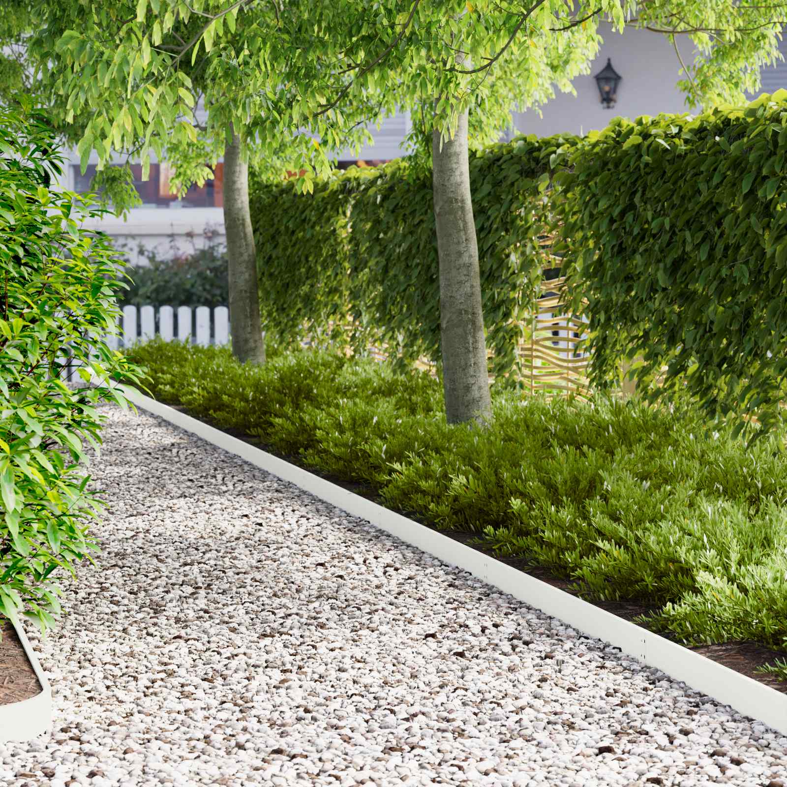 Gazonrand 50 st 103 x 10 cm Staal Wit
