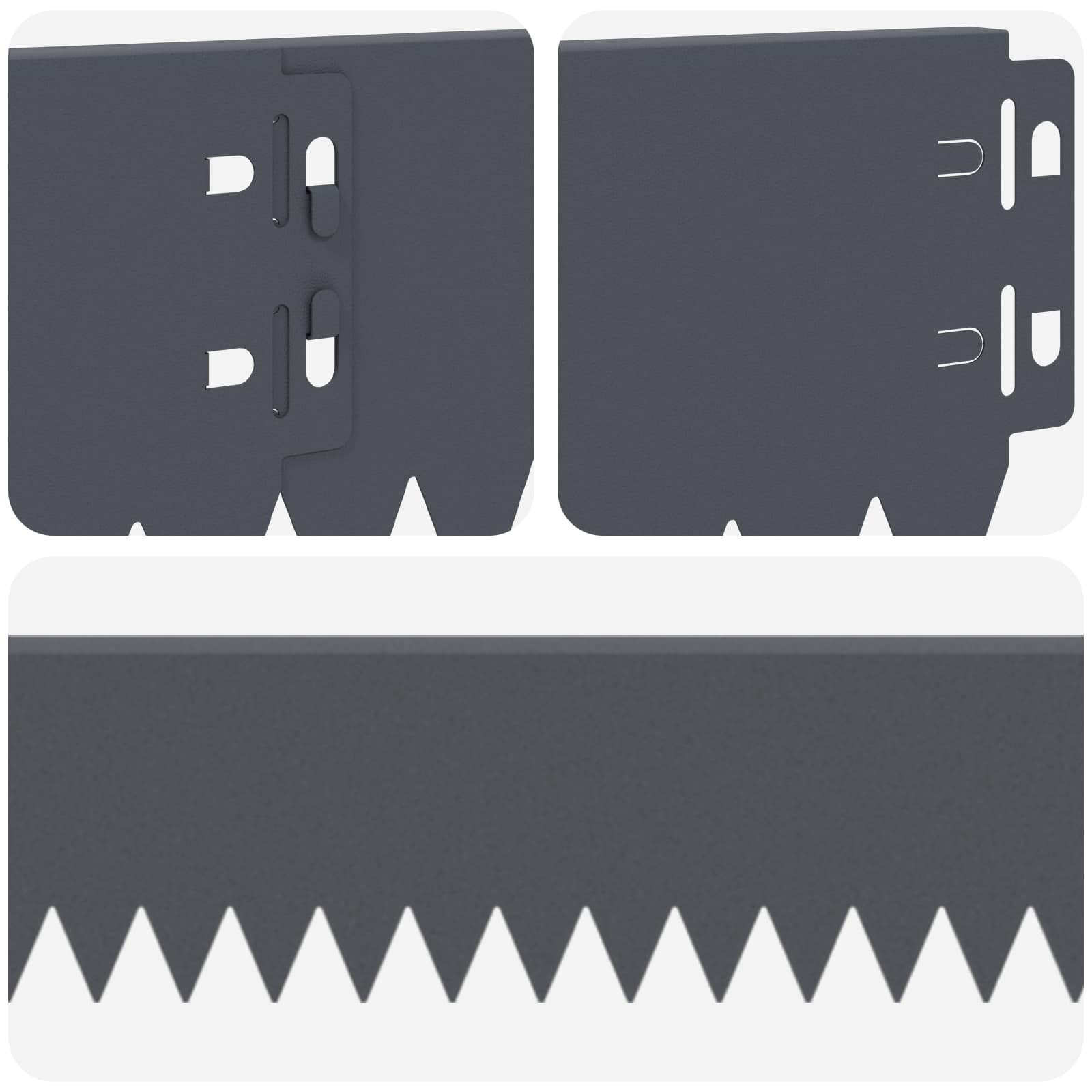 Gazonrand 10 st 103 x 10 cm Staal Antracietkleurig