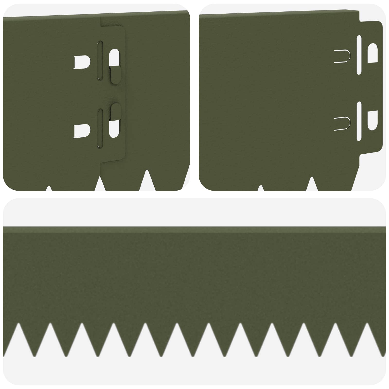 Gazonrand 30 st 103 x 10 cm Staal Olijfgroen