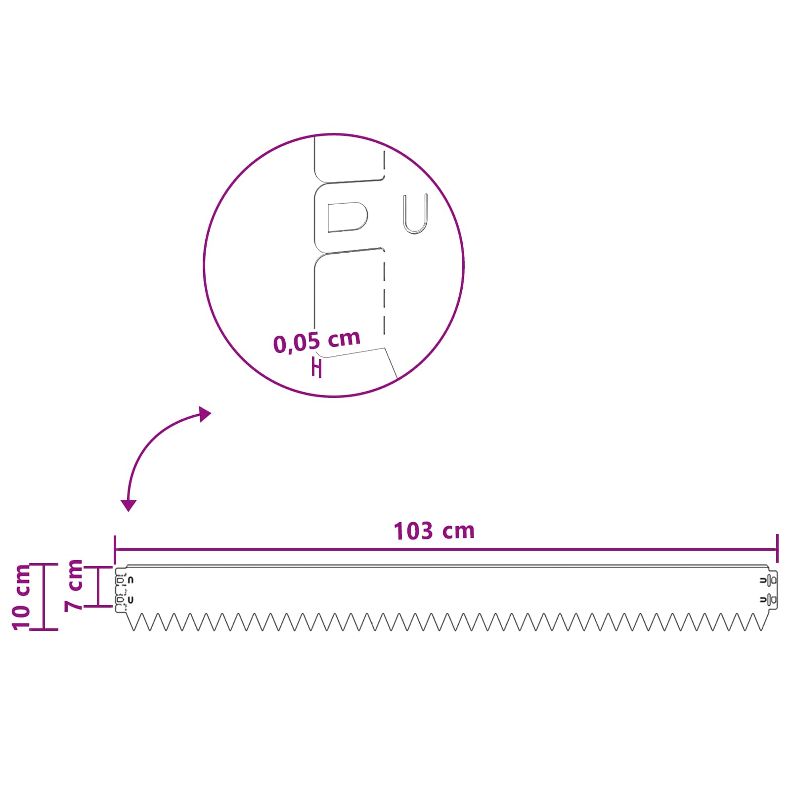 Gazonrand 30 st 103 x 10 cm Staal Zilverkleurig