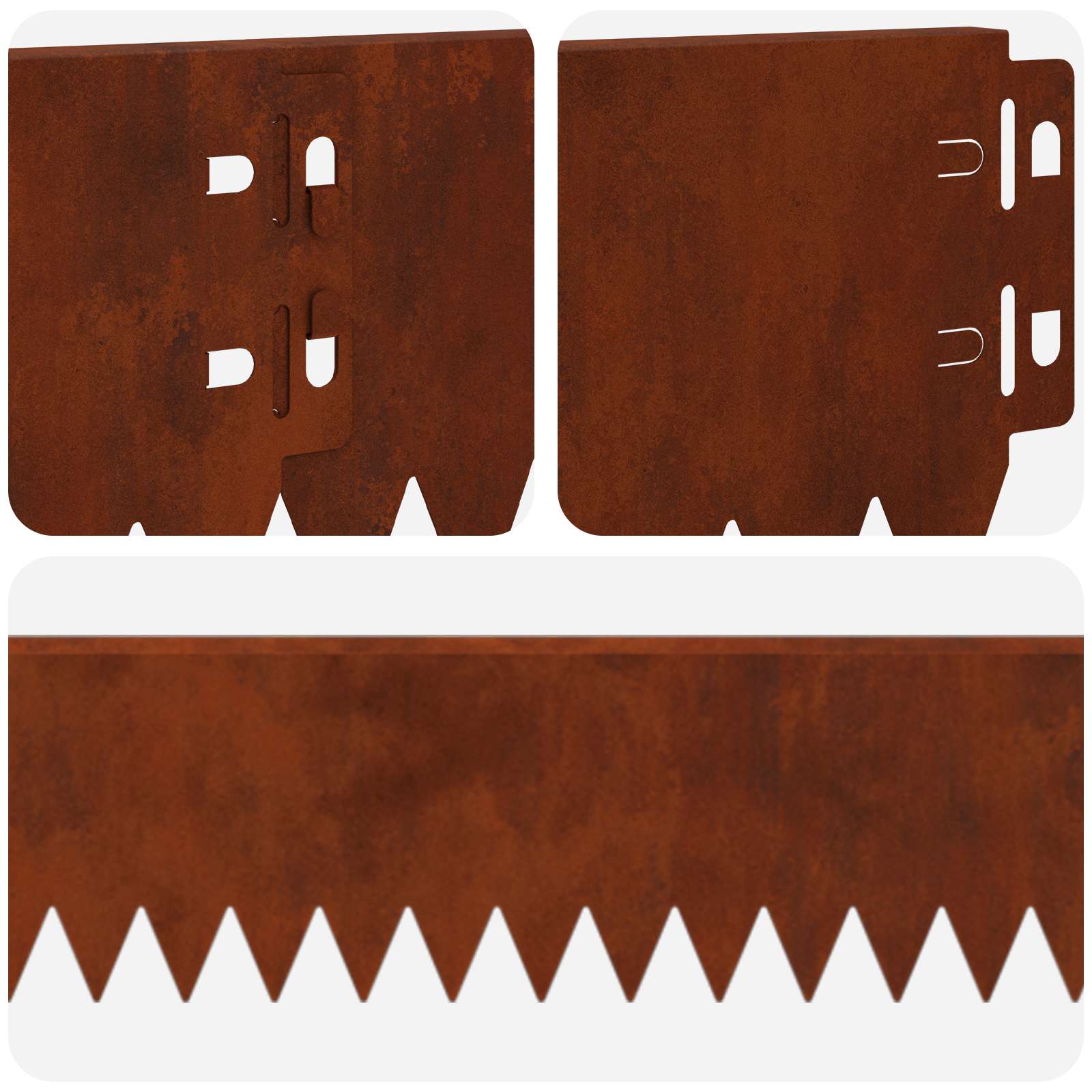 Gazonrand 30 st 103 x 10 cm Staal Roestig