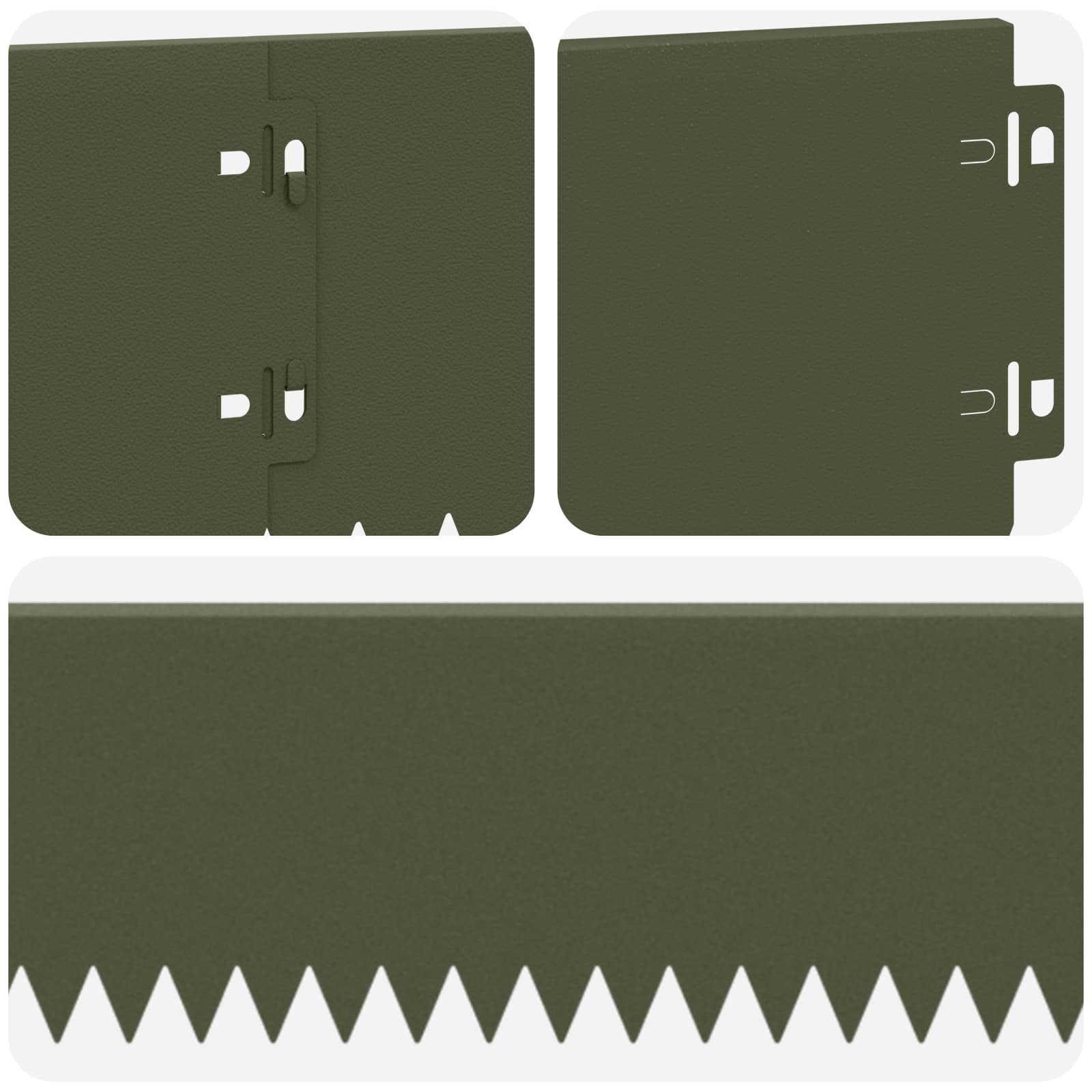 Gazonrand 20 st 103 x 15 cm Staal Olijfgroen
