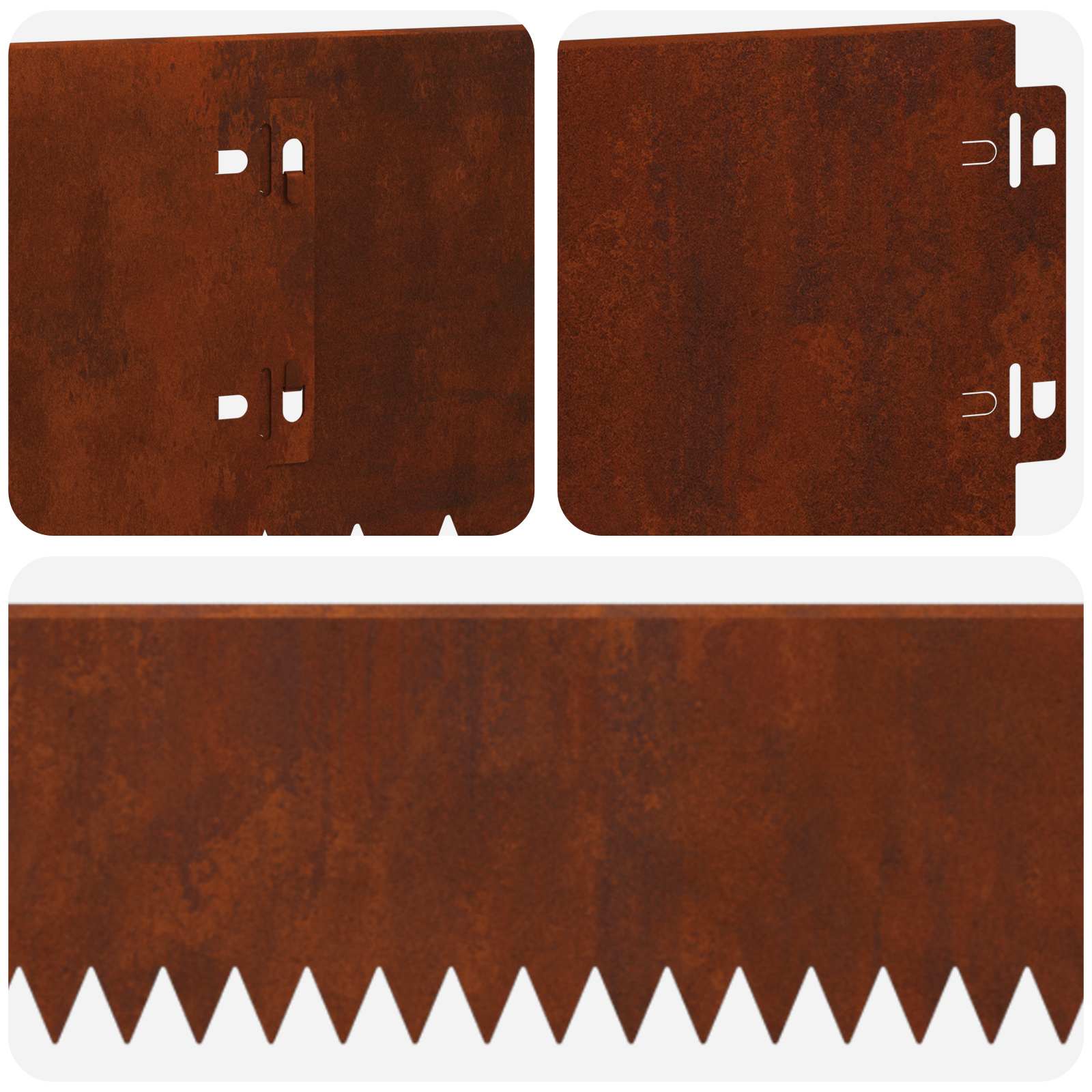 Gazonrand 30 st 103 x 15 cm Staal Roestig