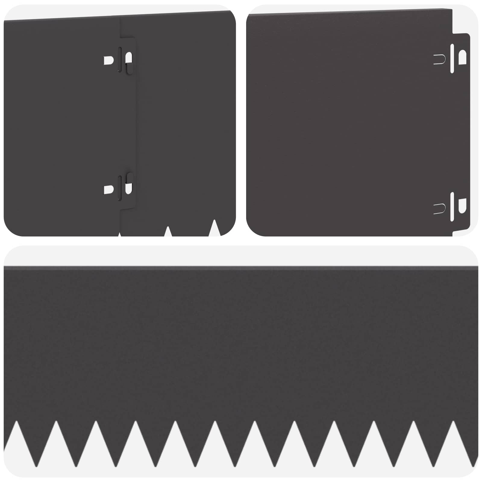 Gazonrand 10 st 103 x 20 cm Staal Zwart