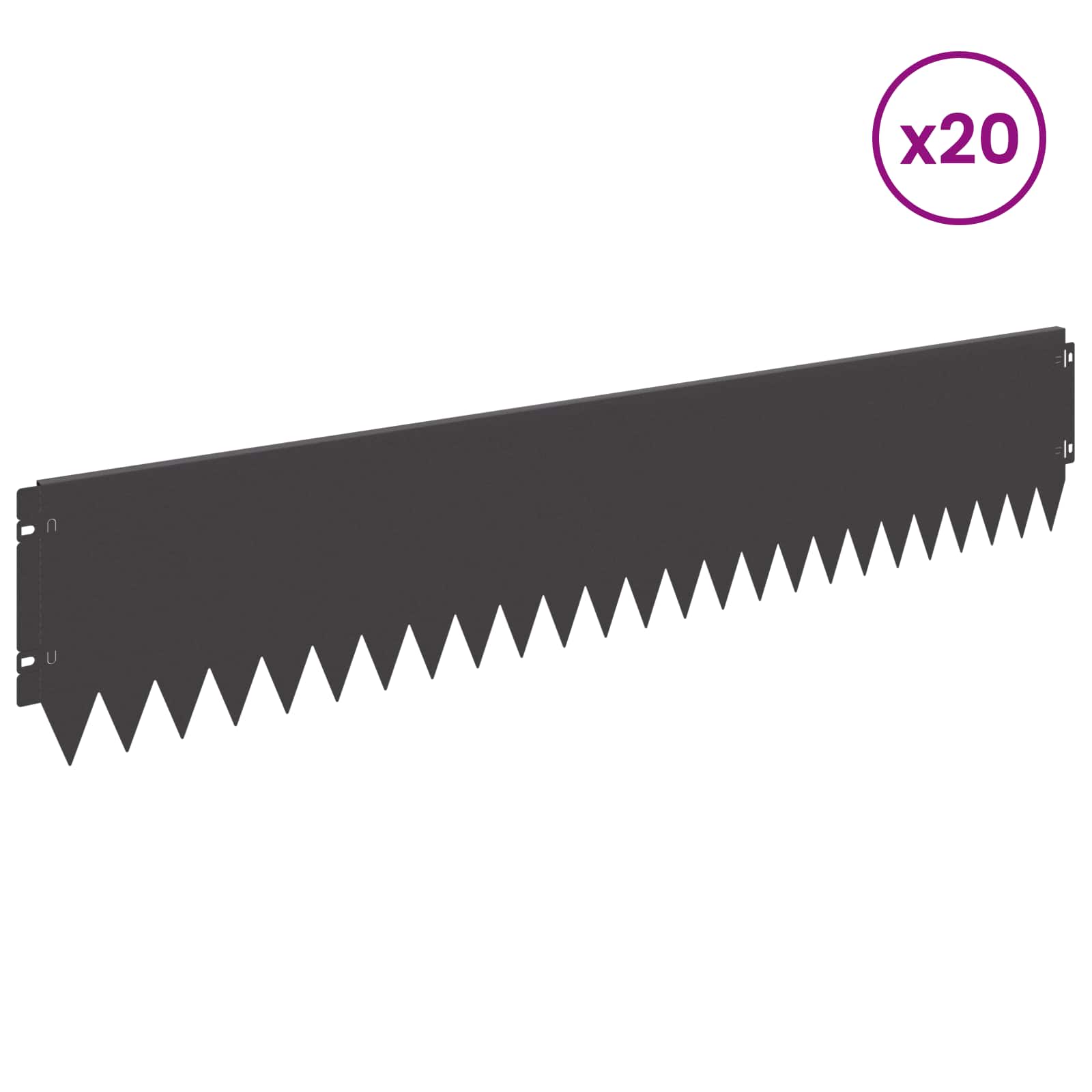 Gazonrand 20 st 103 x 20 cm Staal Zwart