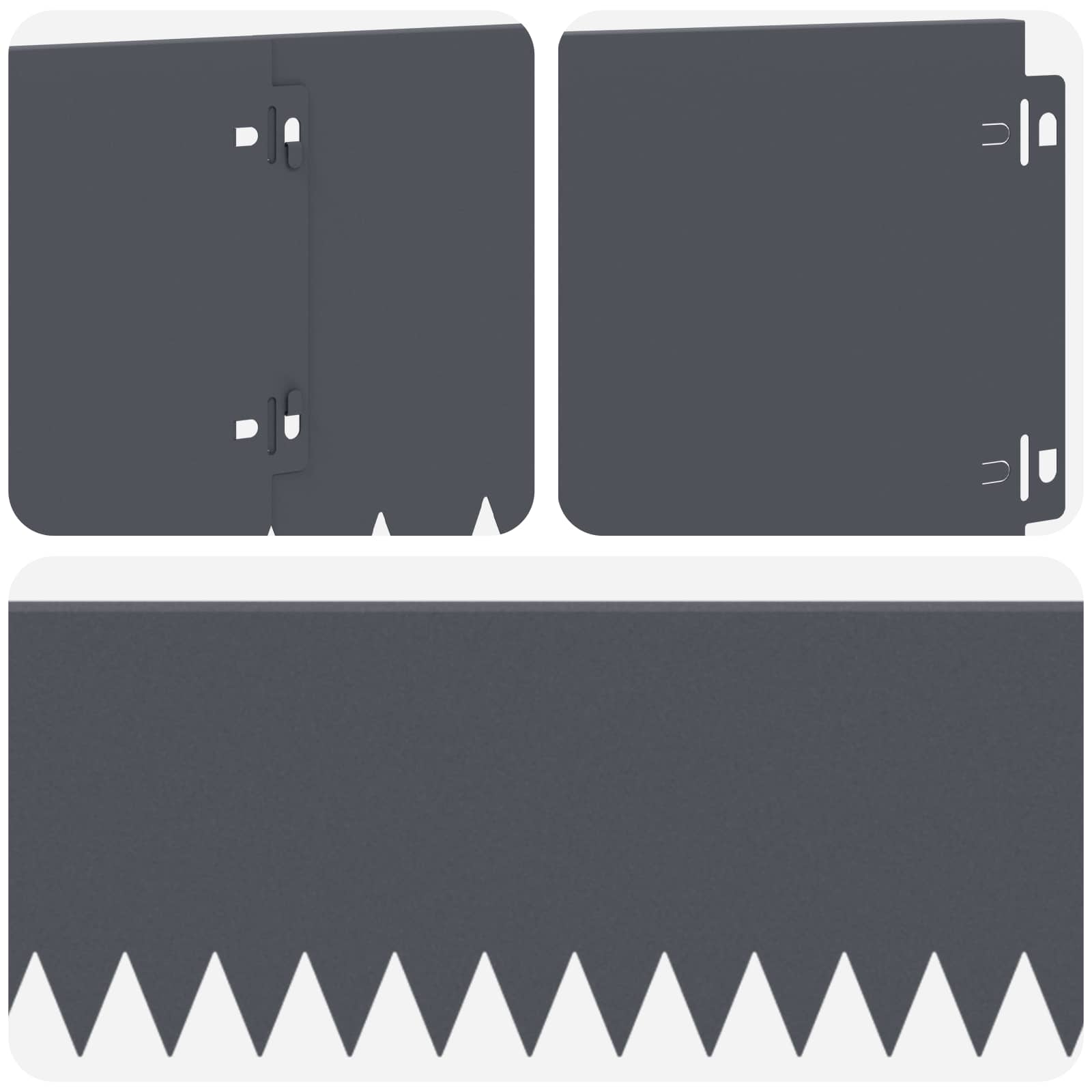 Gazonrand 10 st 103 x 20 cm Staal Antracietkleurig