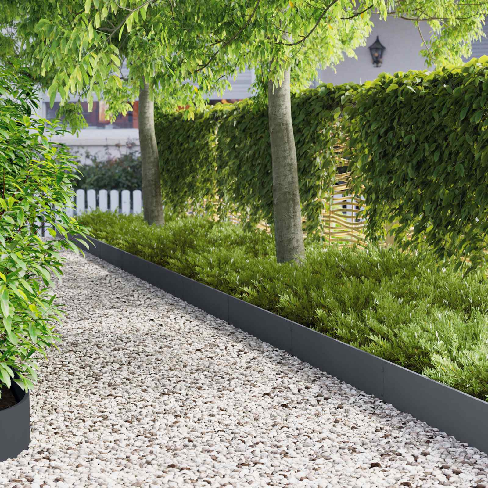 Gazonrand 30 st 103 x 20 cm Staal Antracietkleurig