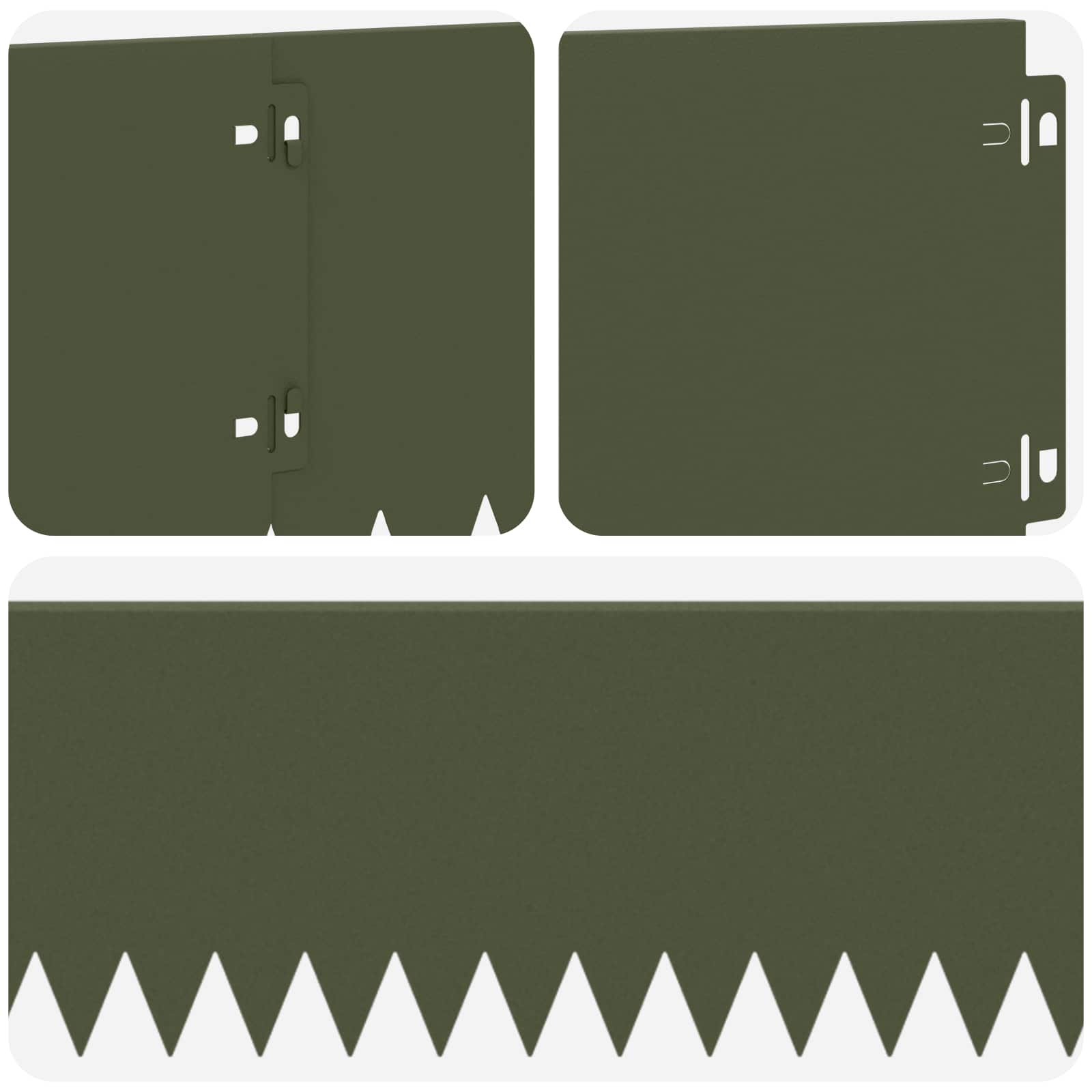 Gazonrand 10 st 103 x 20 cm Staal Olijfgroen