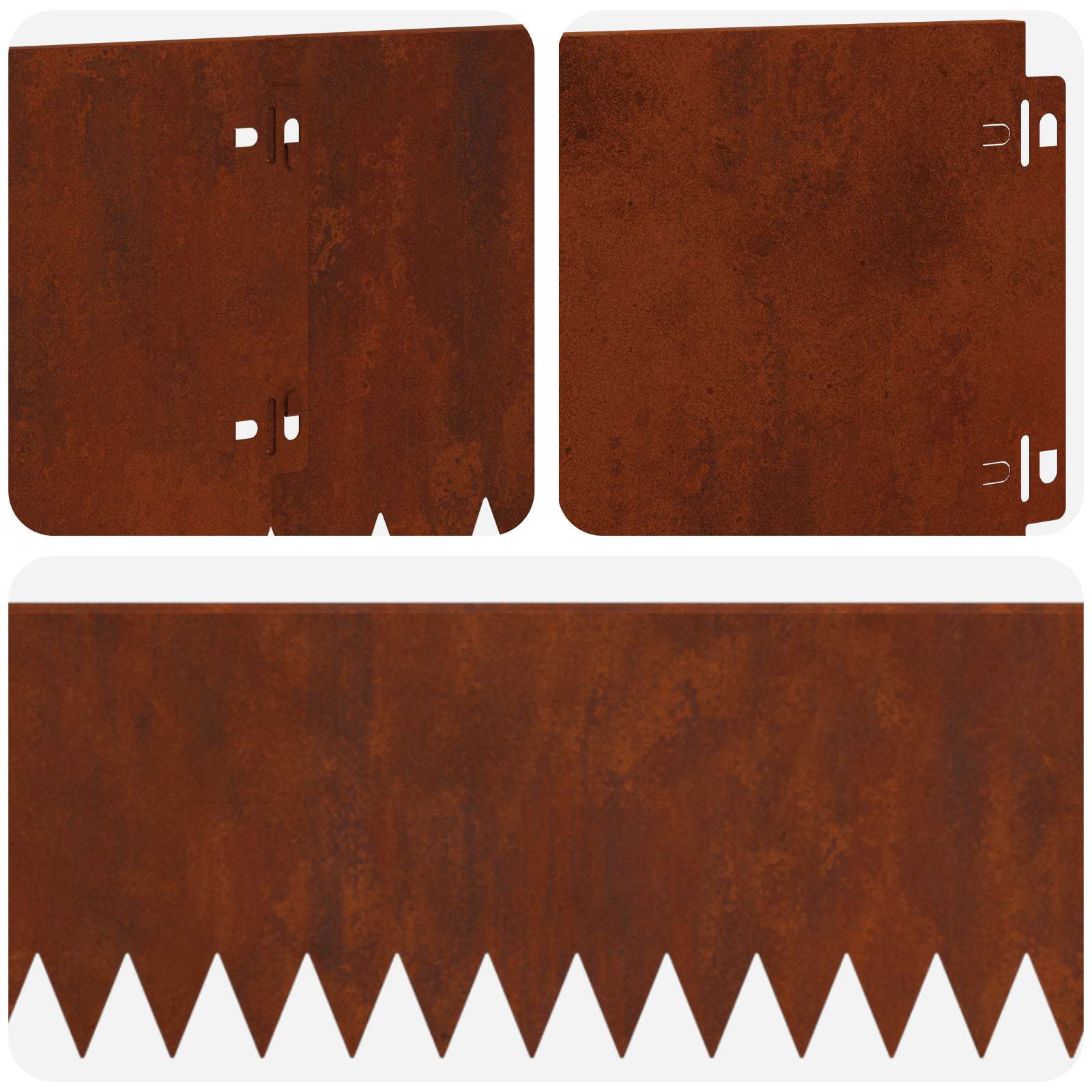 Gazonrand 30 st 103 x 20 cm Staal Roestig