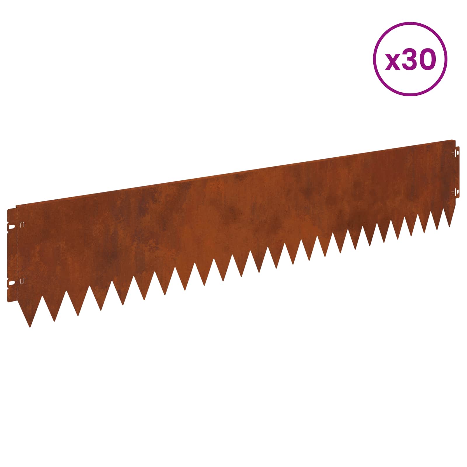Gazonrand 30 st 103 x 20 cm Staal Roestig