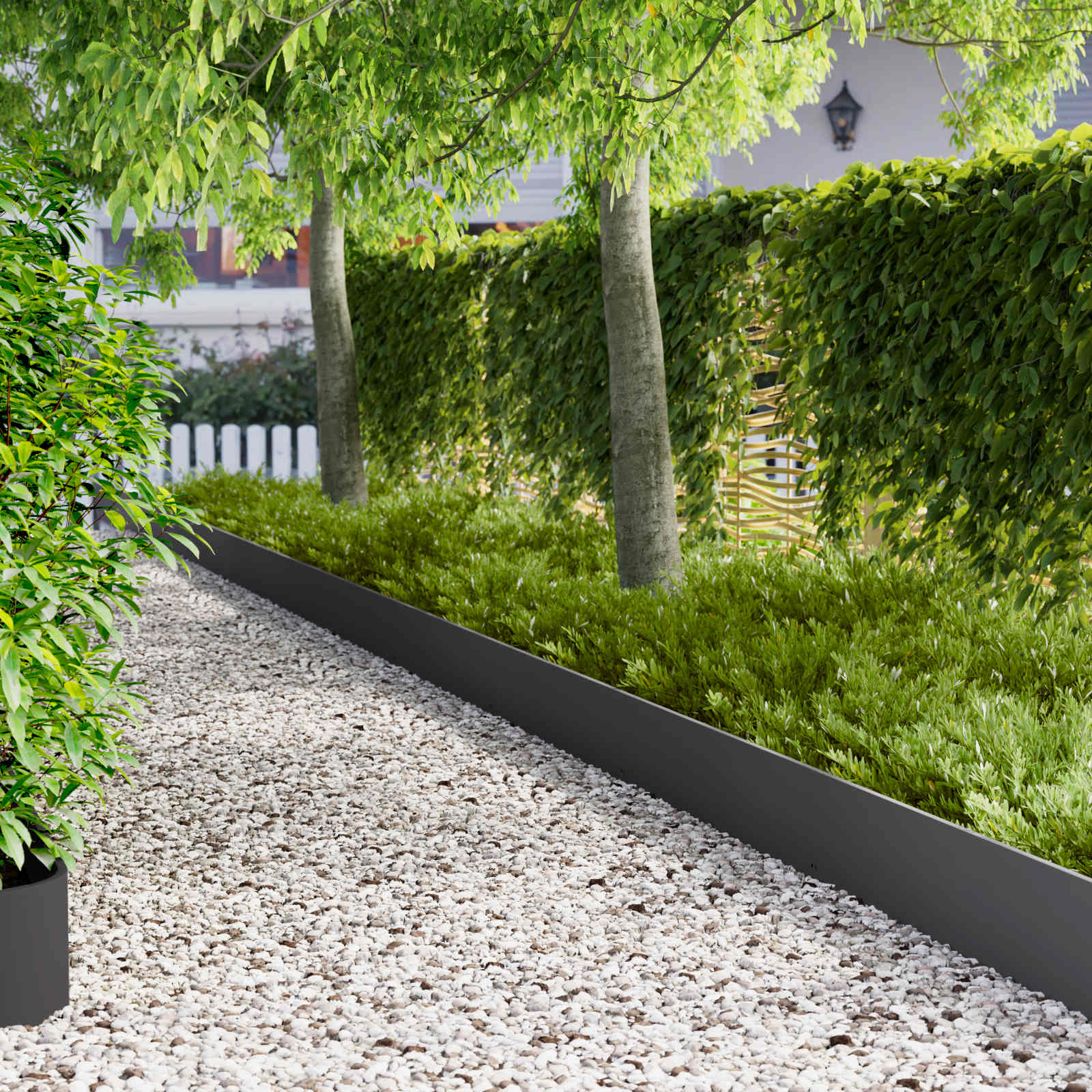 Gazonrand 20 st 103 x 25 cm Staal Zwart