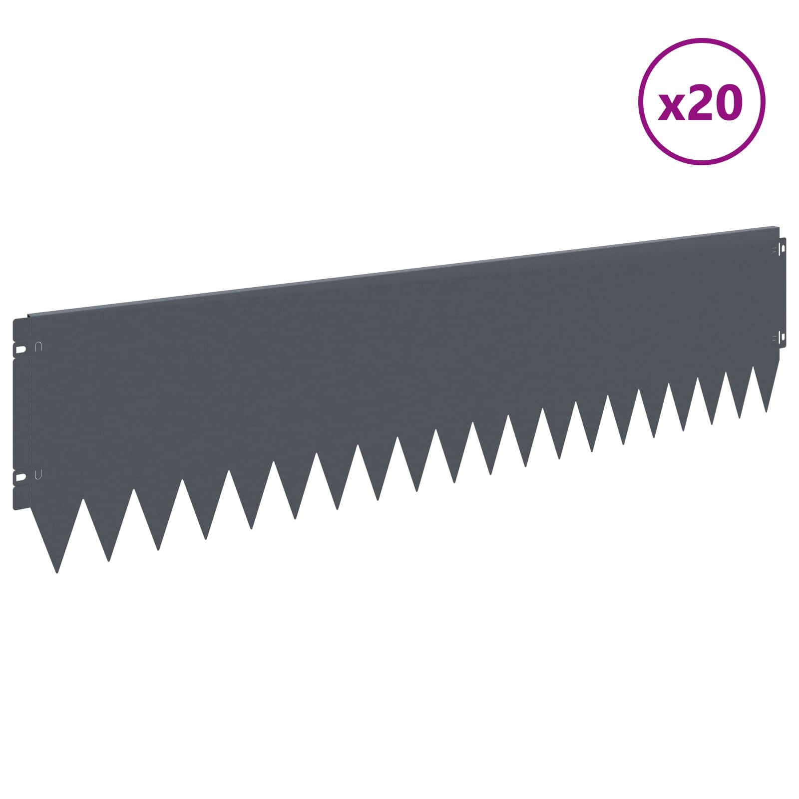 Gazonrand 20 st 103 x 25 cm Staal Antracietkleurig