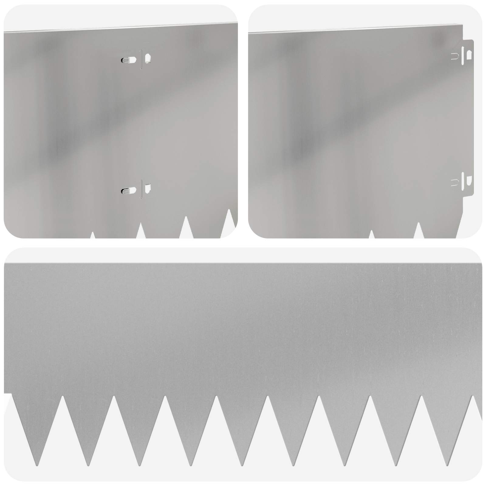 Gazonrand 10 st 103 x 25 cm Staal Zilverkleurig
