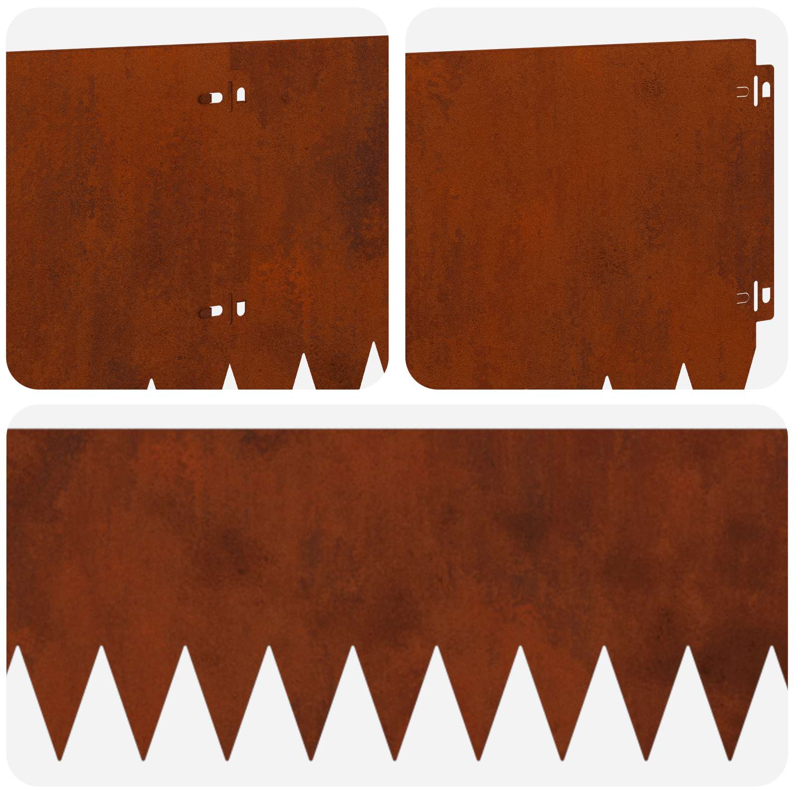 Gazonrand 10 st 103 x 25 cm Staal Roestig