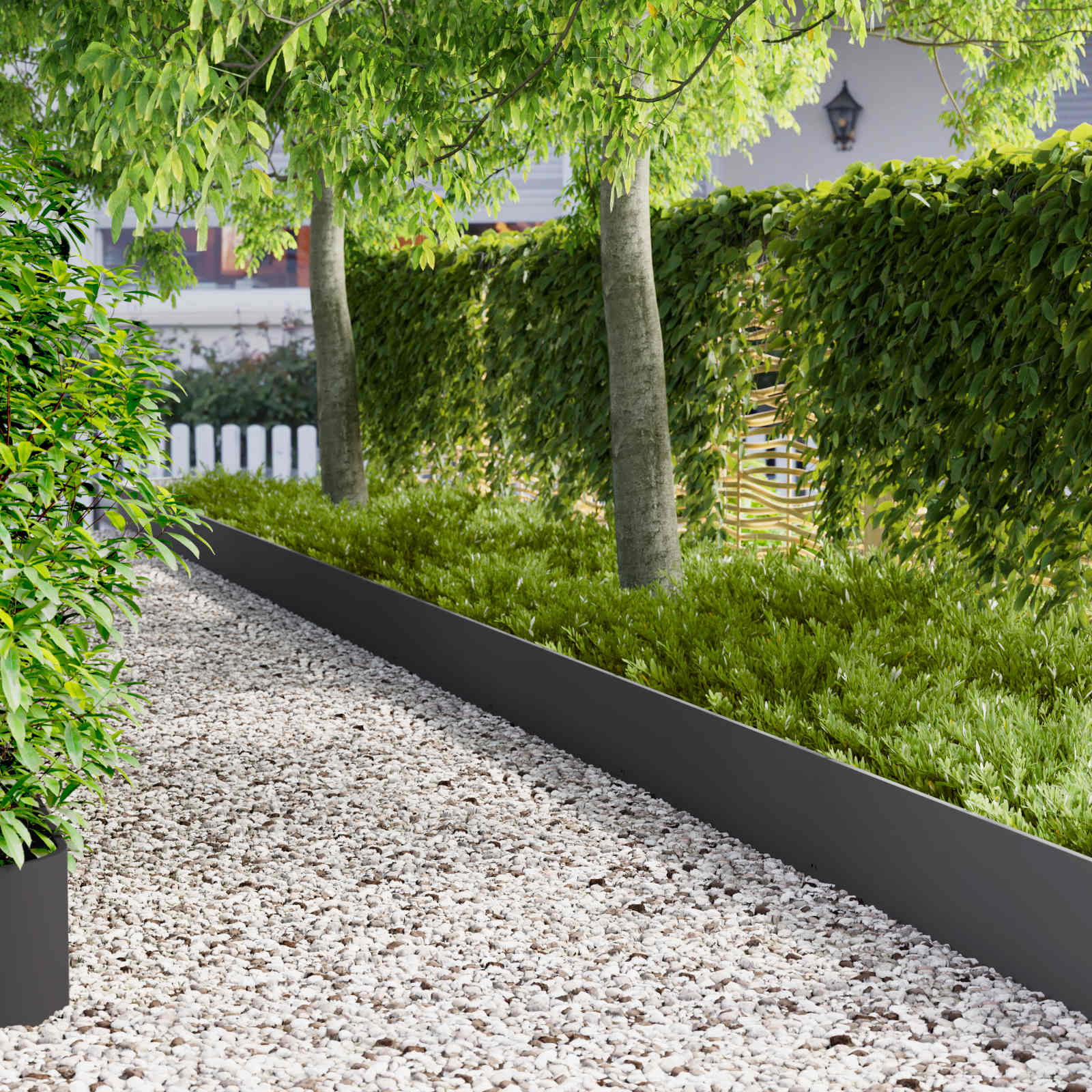 Gazonrand 10 st 103 x 30 cm Staal Zwart