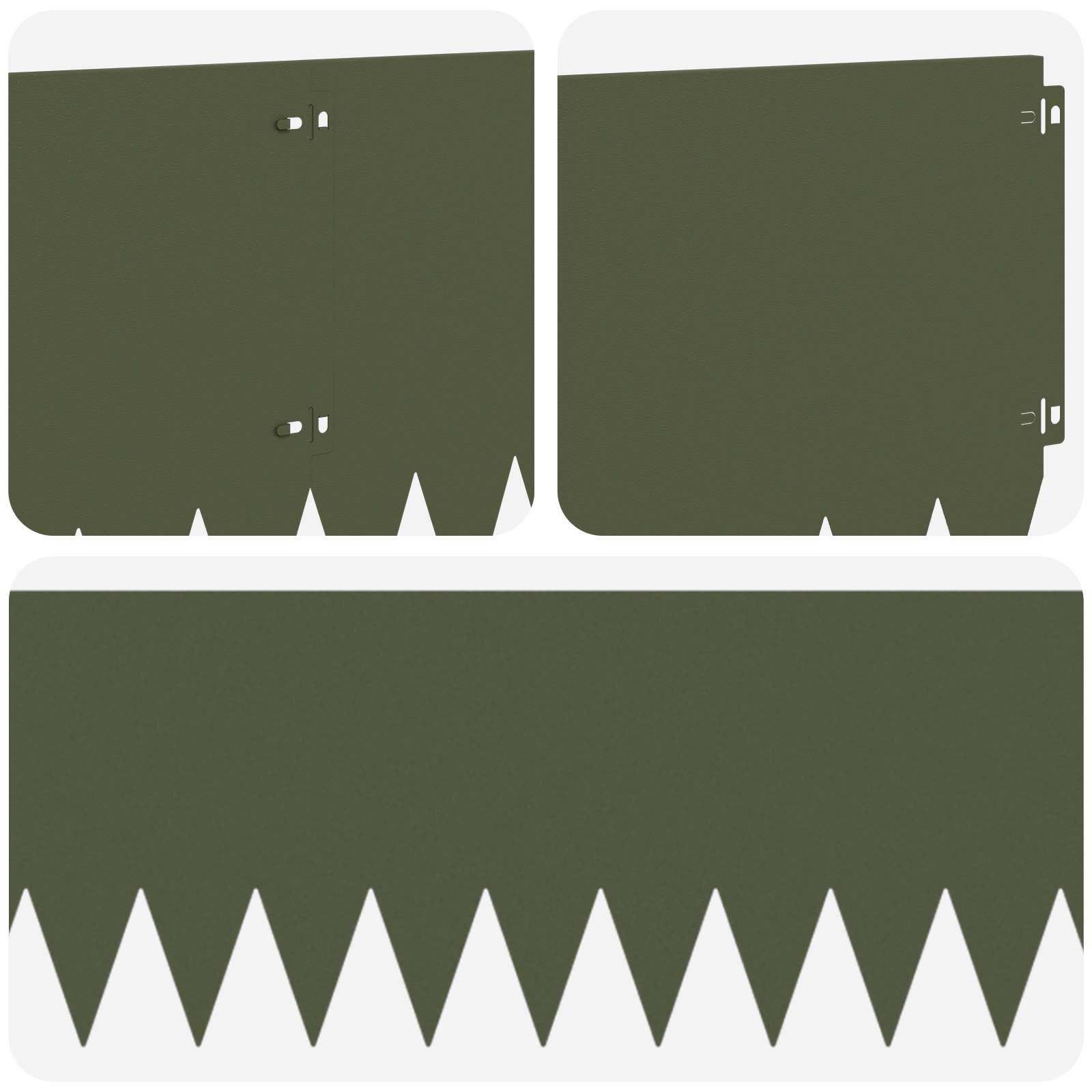 Gazonrand 10 st 103 x 30 cm Staal Olijfgroen