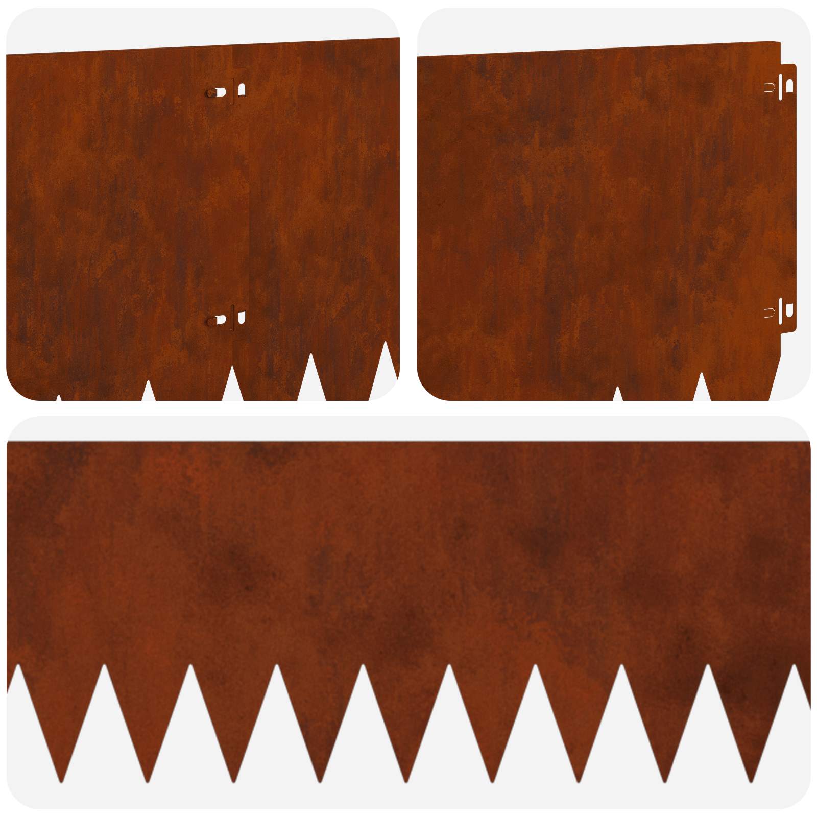 Gazonrand 10 st 103 x 30 cm Staal Roestig