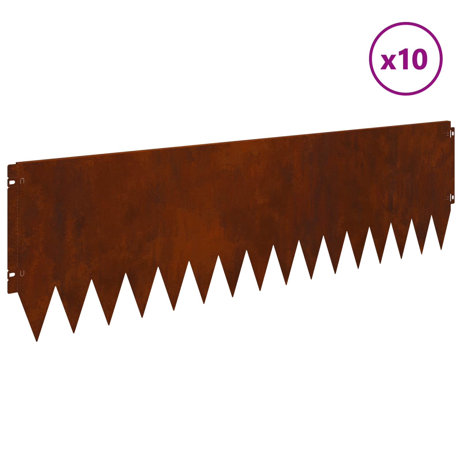 Gazonrand 10 st 103 x 30 cm Staal Roestig