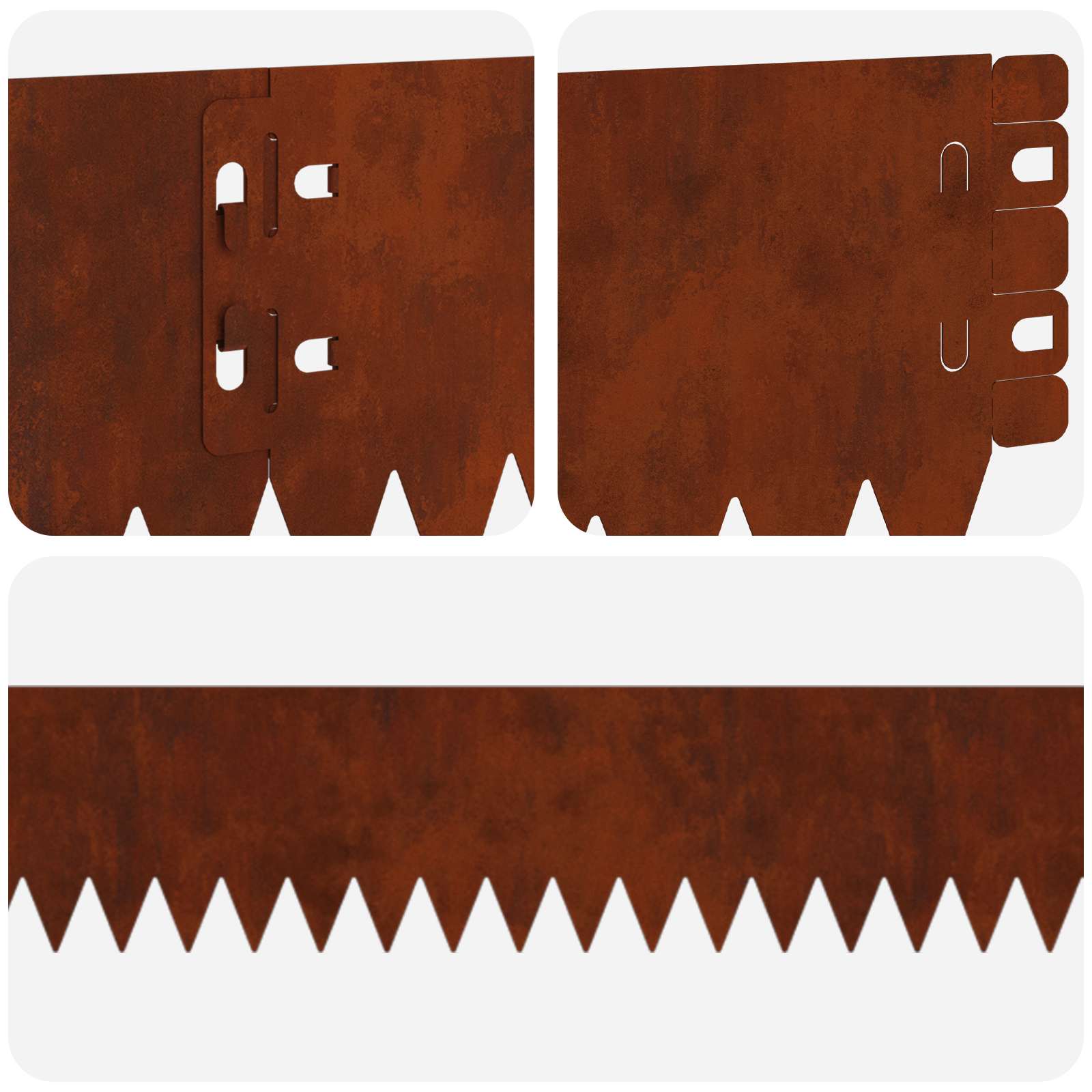 Gazonrand 50 st 103 x 10 cm Staal Roestig