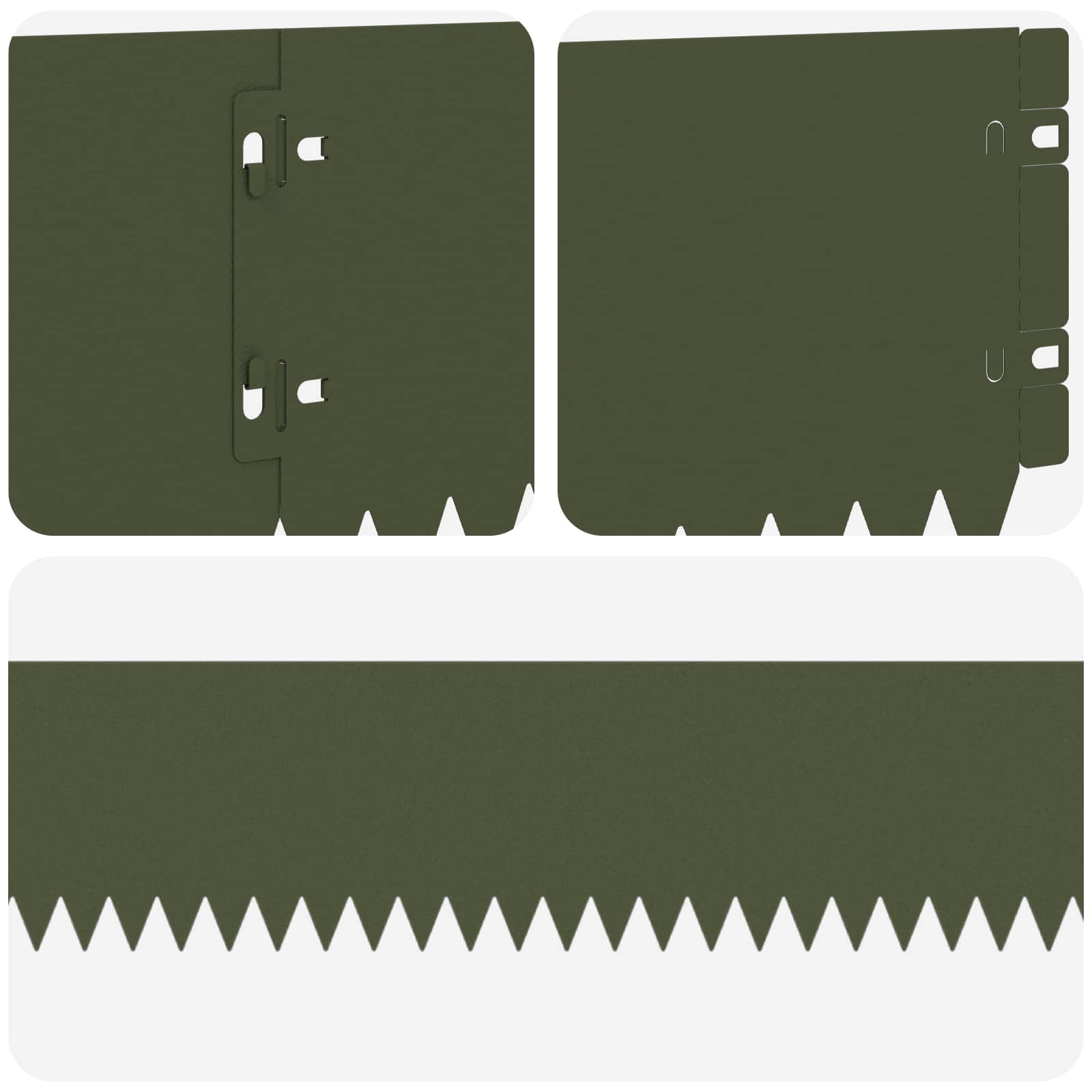 Gazonrand 10 st 103 x 15 cm Staal Olijfgroen
