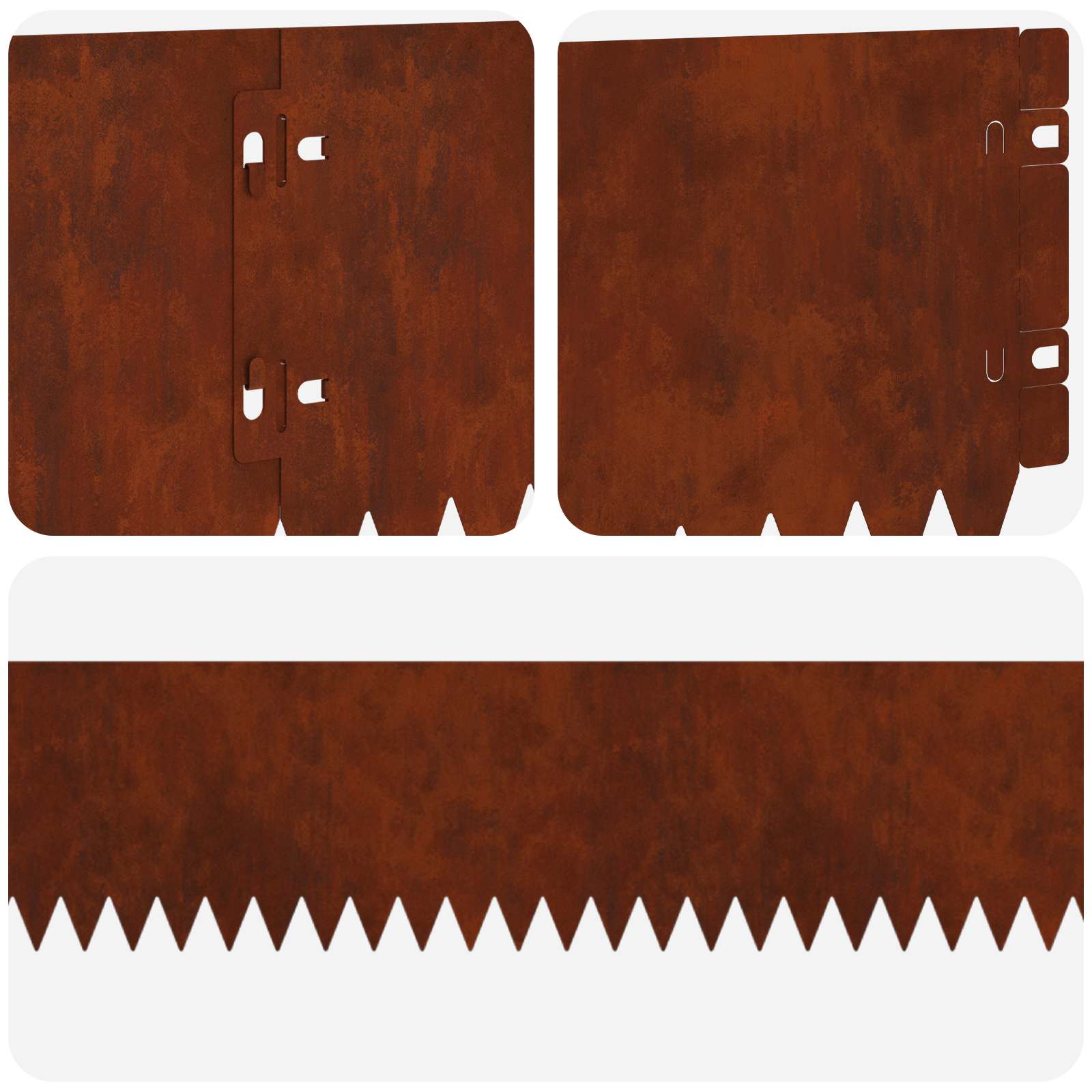 Gazonrand 10 st 103 x 15 cm Staal Roestig