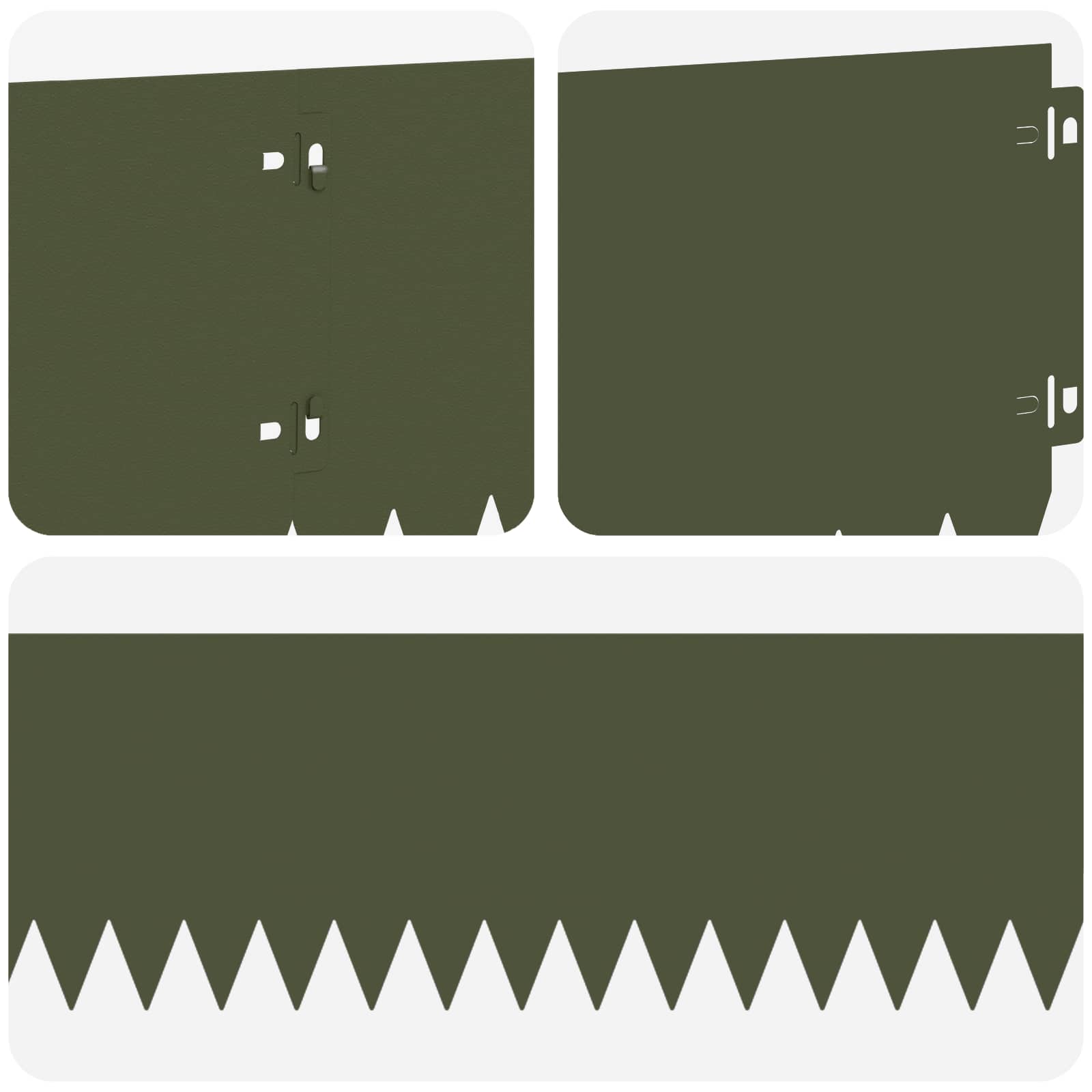 Gazonrand 30 st 103 x 20 cm Staal Olijfgroen