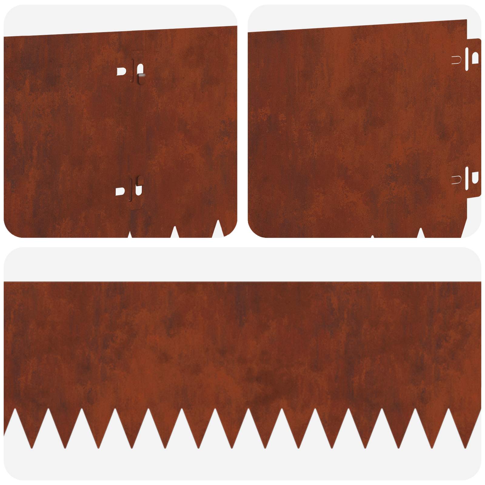 Gazonrand 10 st 103 x 20 cm Staal Roestig