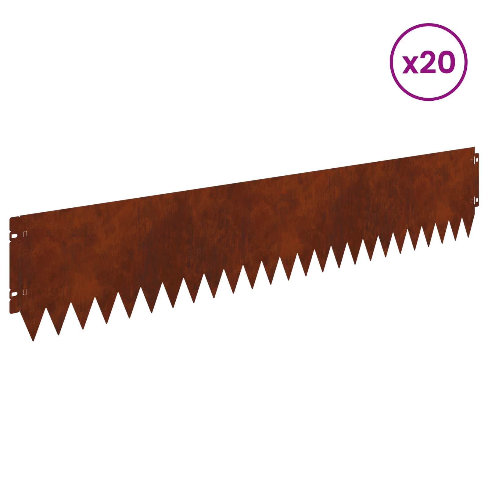 Gazonrand 20 st 103 x 20 cm Staal Roestig