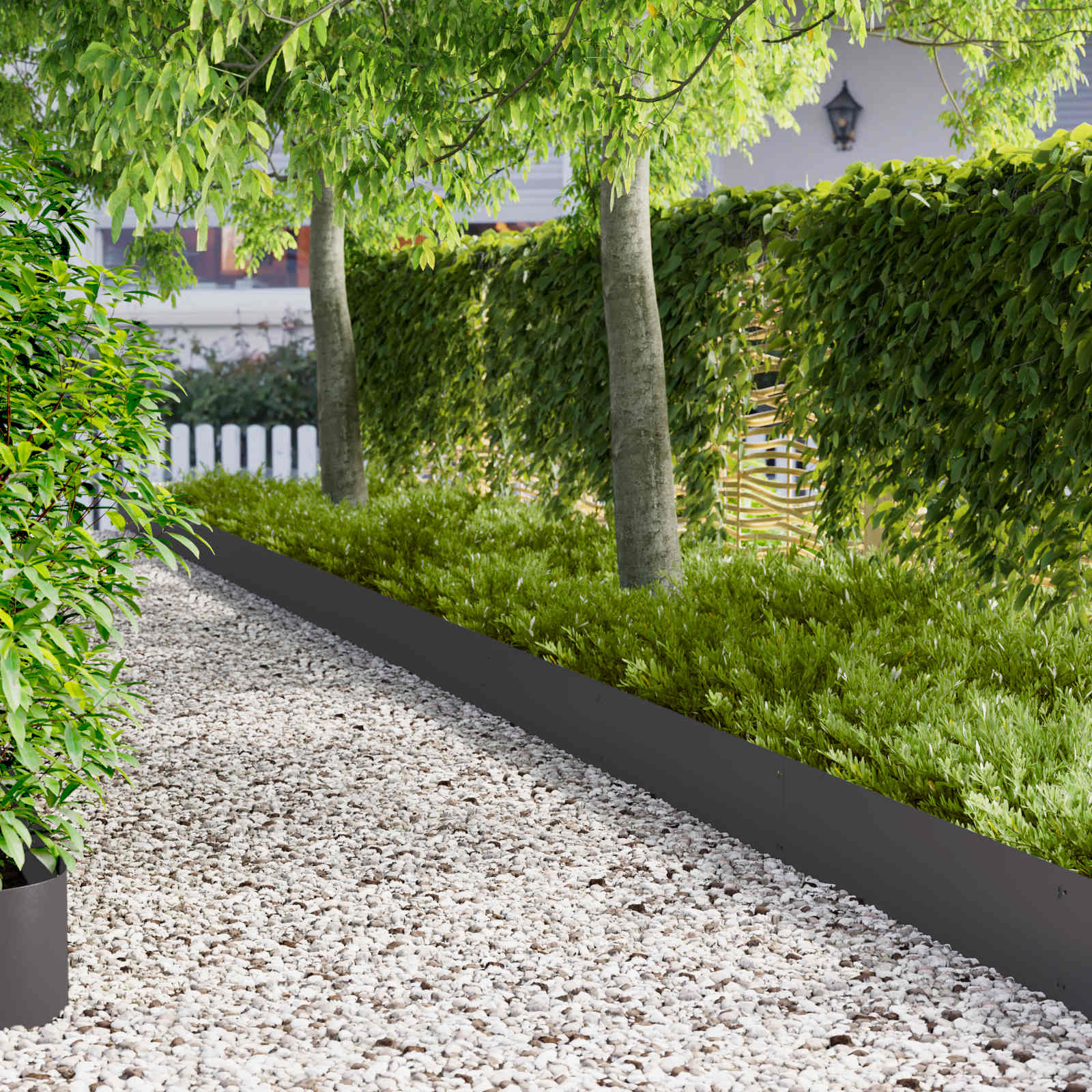 Gazonrand 10 st 103 x 25 cm Staal Zwart