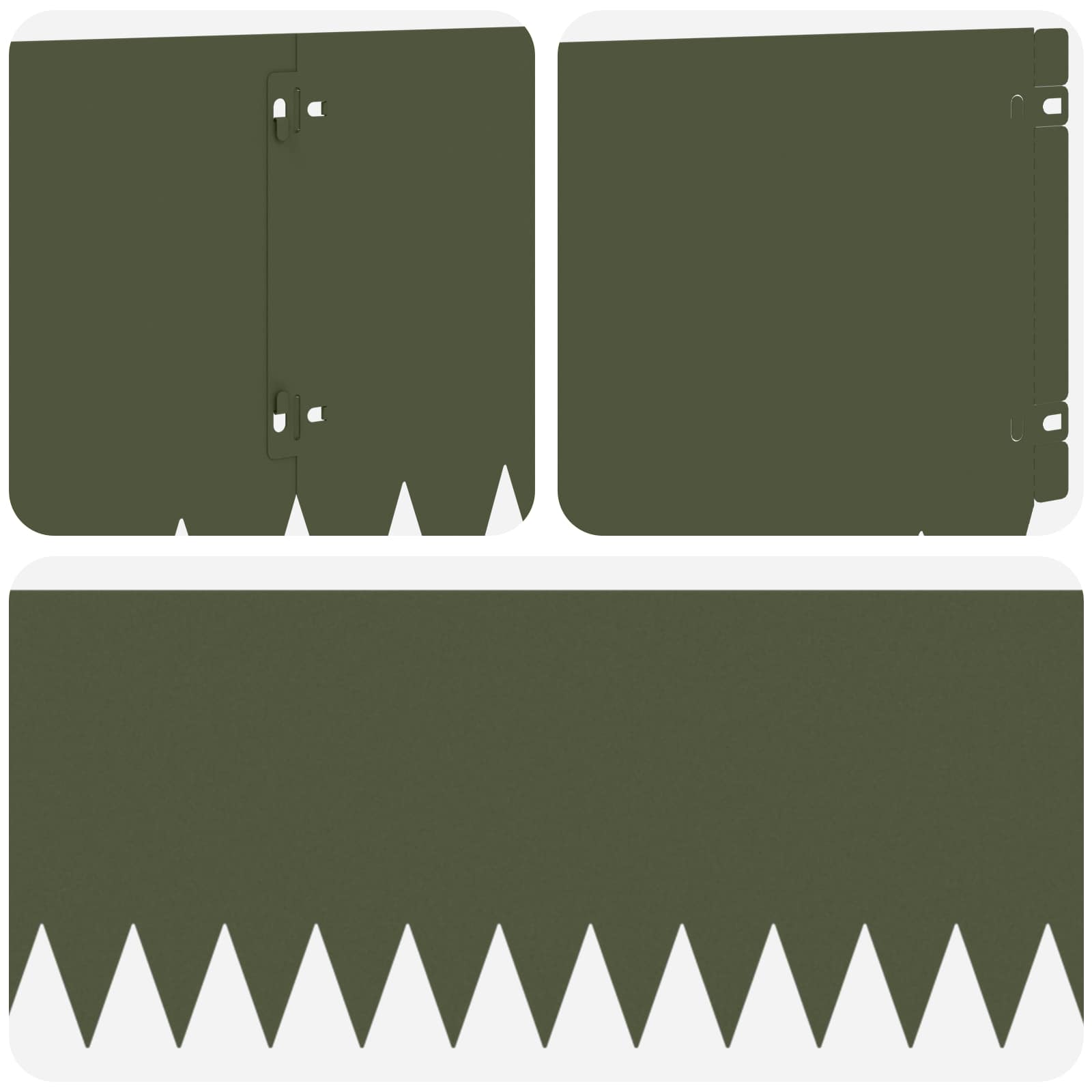 Gazonrand 20 st 103 x 25 cm Staal Olijfgroen