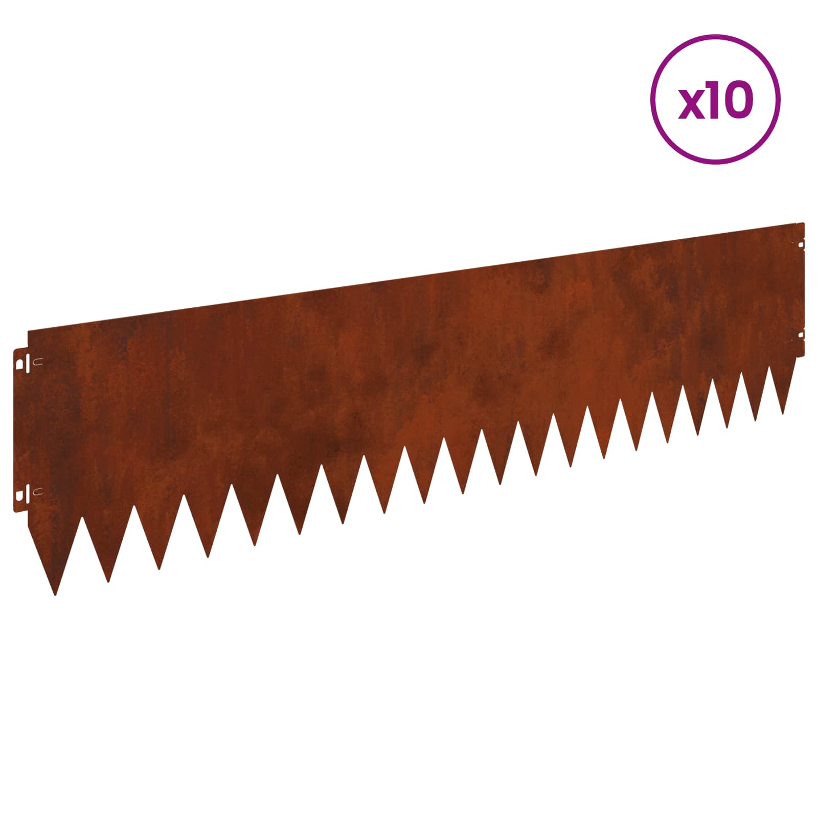 Gazonrand 10 st 103 x 25 cm Staal Roestig