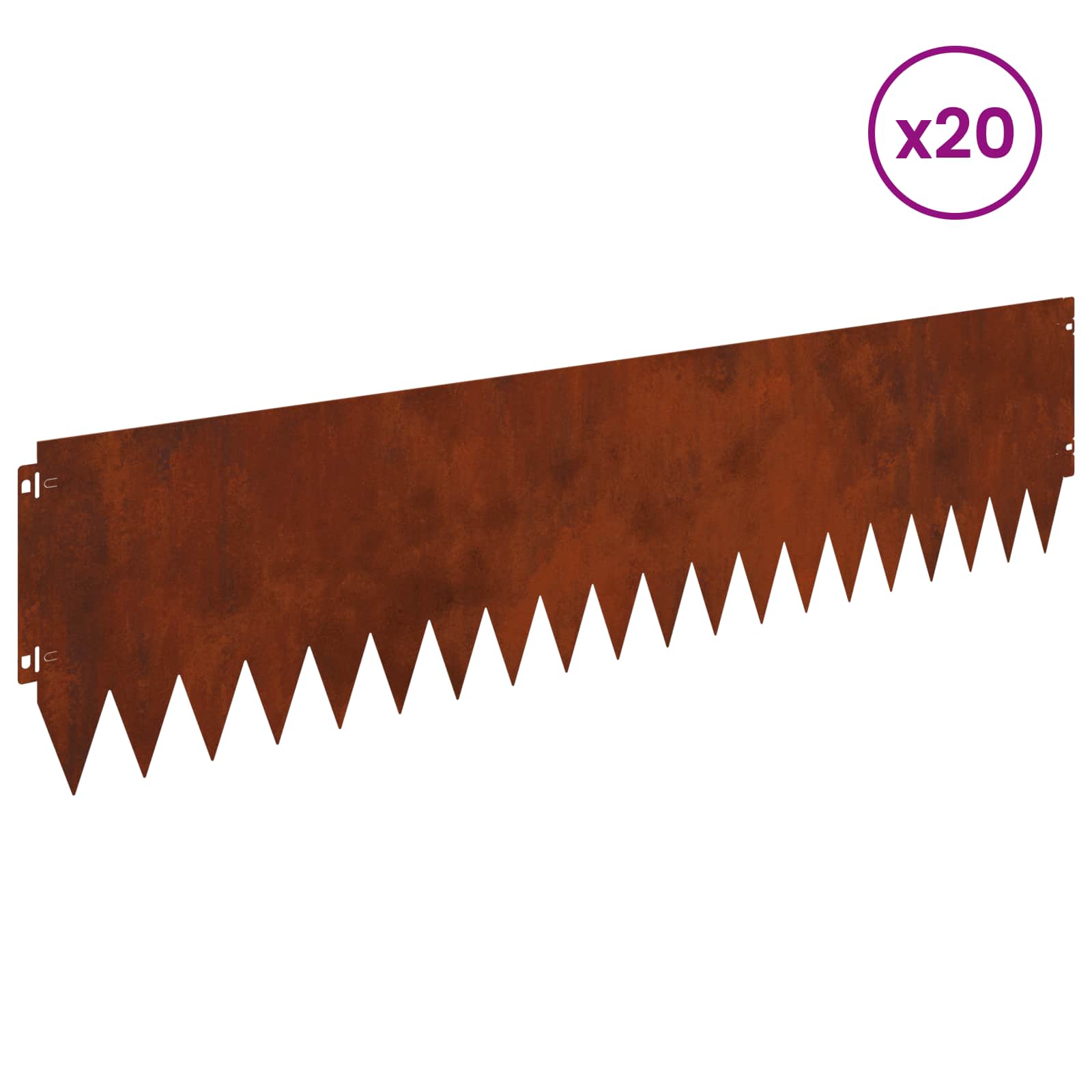 Gazonrand 20 st 103 x 25 cm Staal Roestig