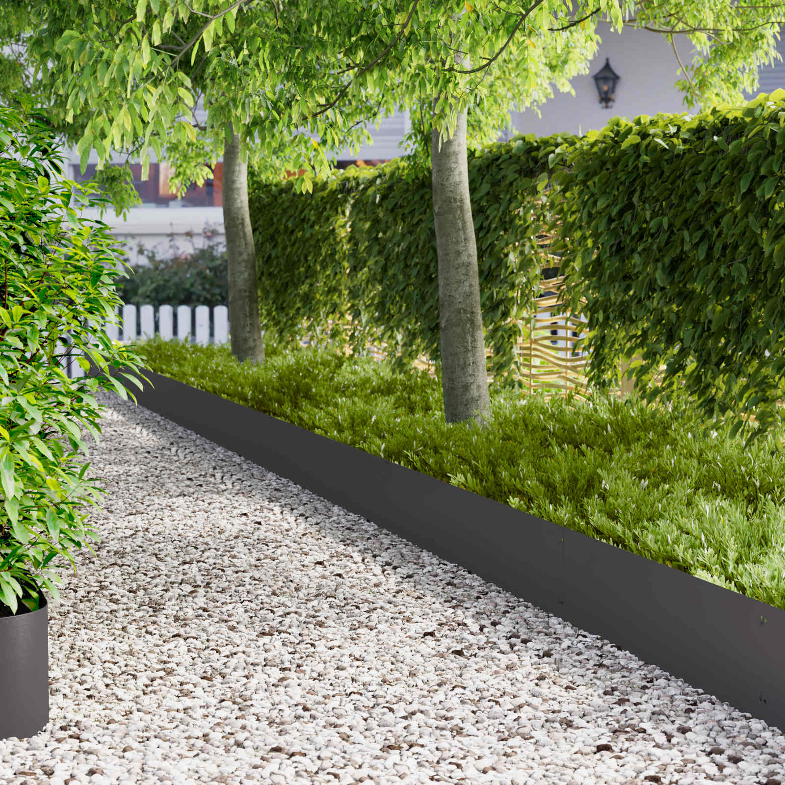 Gazonrand 20 st 103 x 30 cm Staal Zwart