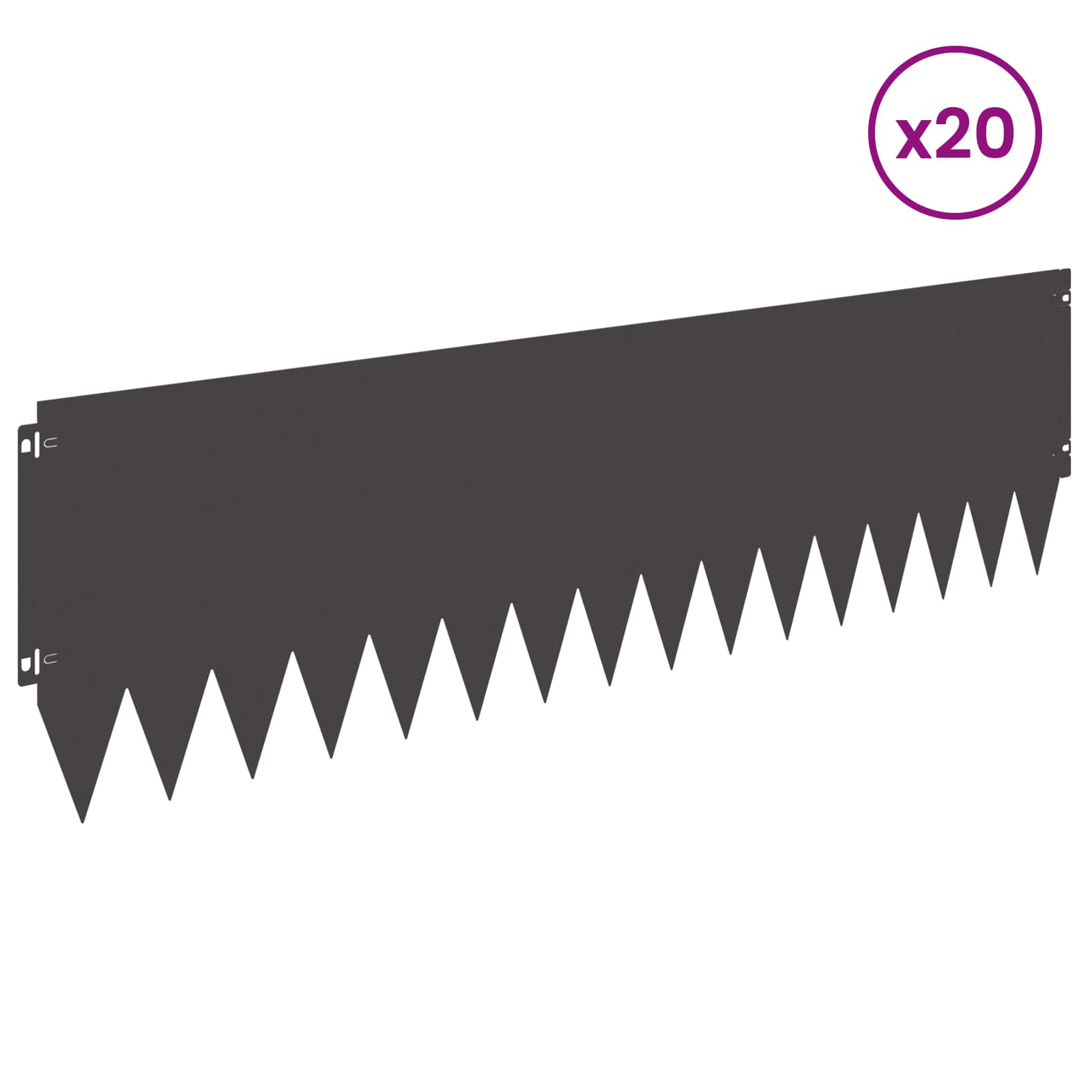 Gazonrand 20 st 103 x 30 cm Staal Zwart