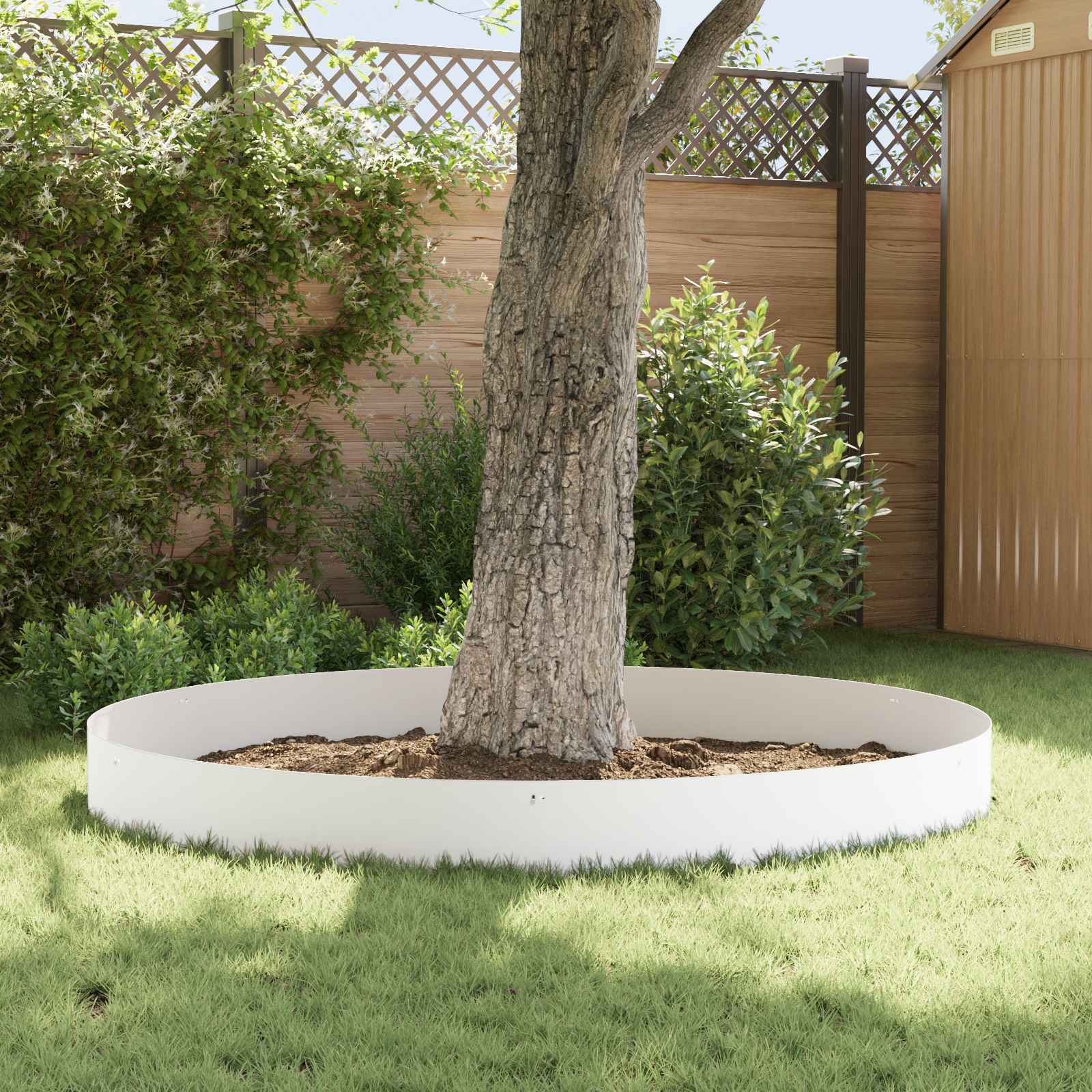 Gazonrand 10 st 103 x 30 cm Staal Wit